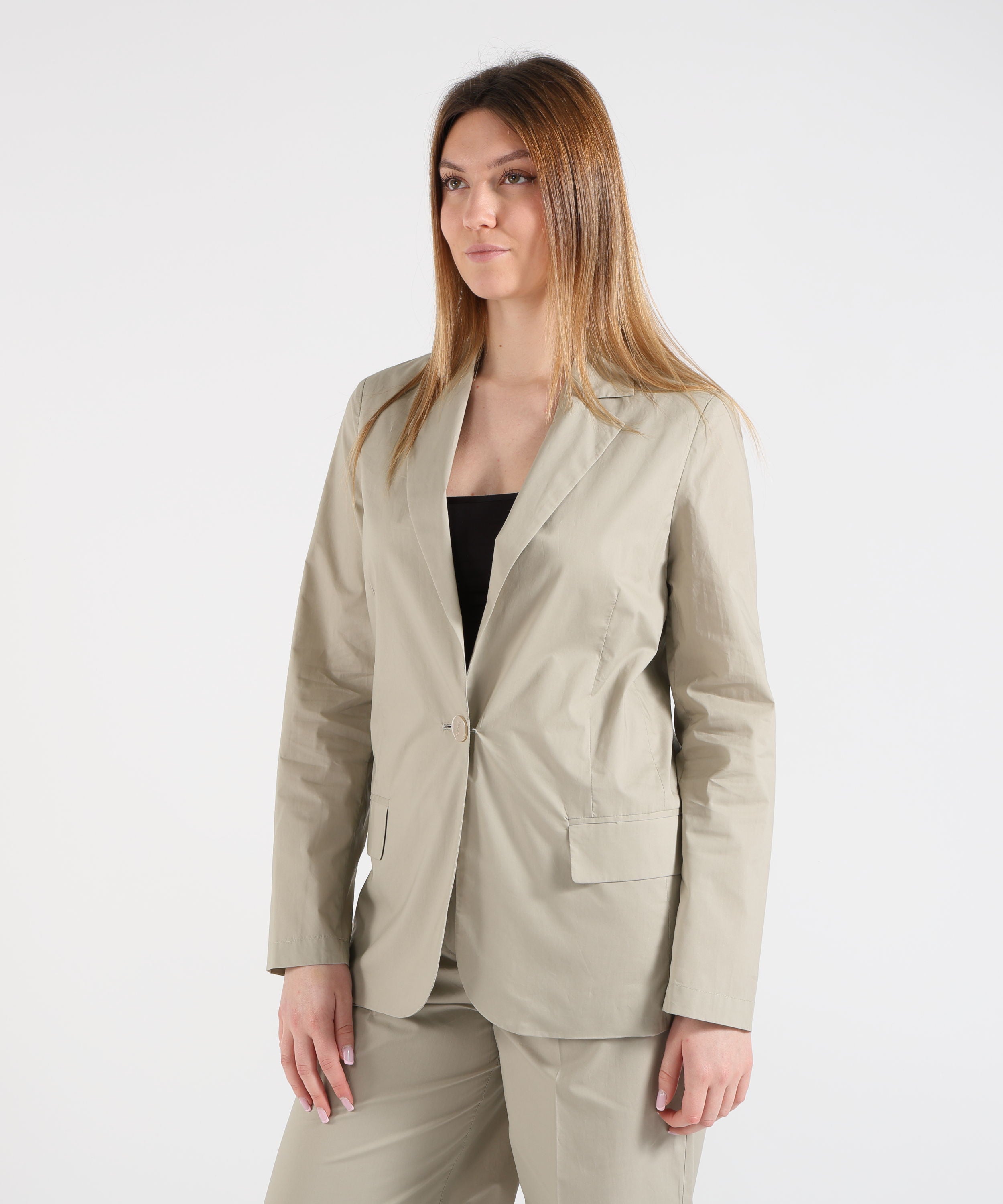 Jackets LIUJO WHITE Women’s Soft Single-Breasted Blazer Grigio | LIUJO WHITE