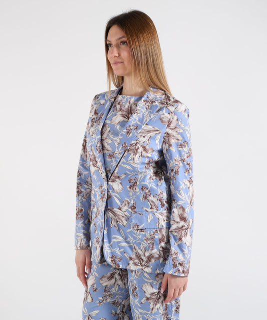 LIUJO WHITE Blazer Monopetto Morbido Donna a Fantasia Floreale