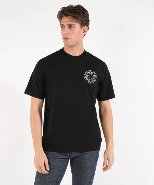 STONE ISLAND ORGANIC COTTON JERSEY - T-shirt vestibilità regular con stampa ‘Outline Compass’