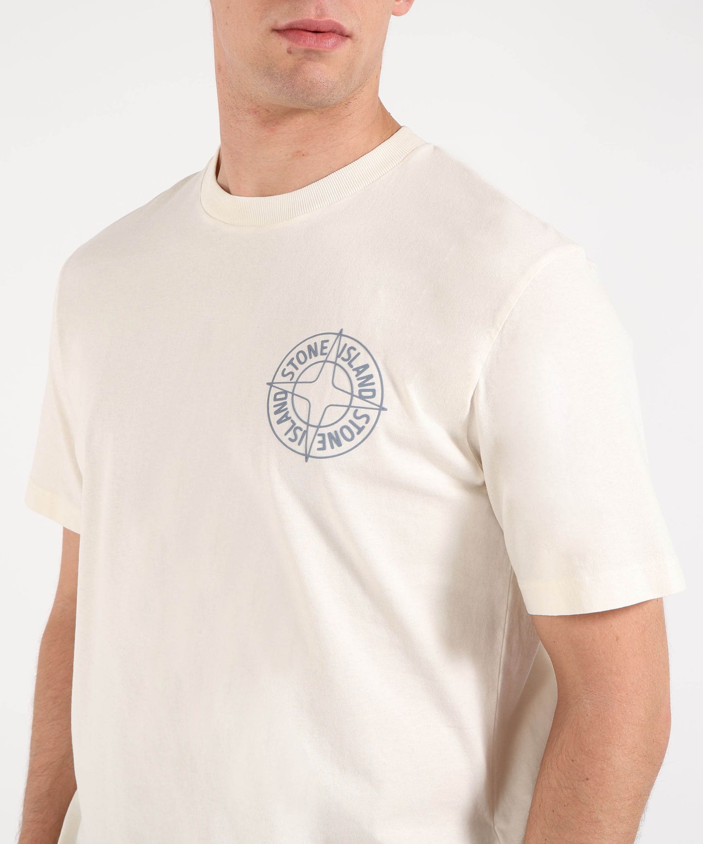 STONE ISLAND ORGANIC COTTON JERSEY - T-shirt vestibilità regular con stampa ‘Outline Compass’