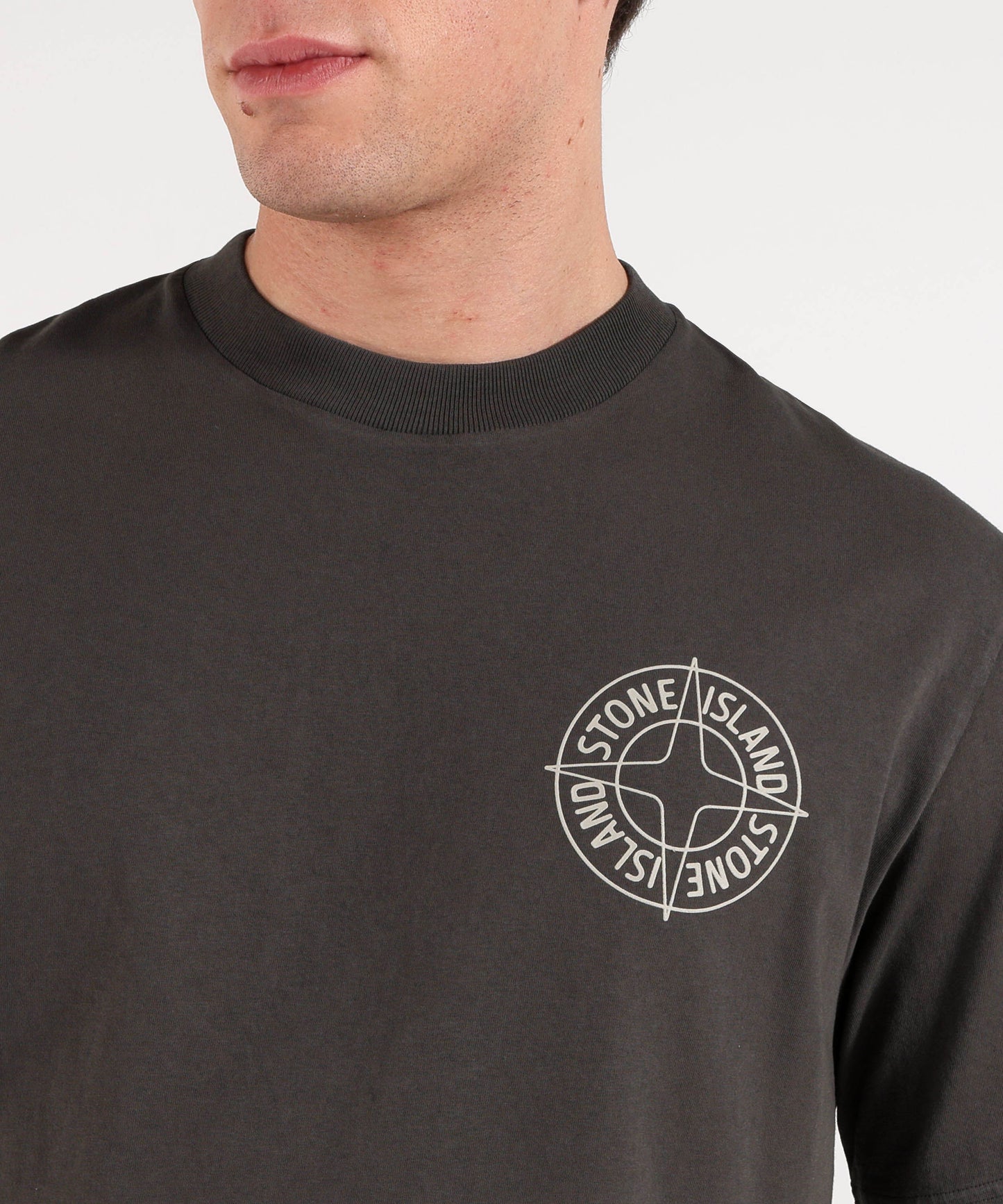 STONE ISLAND ORGANIC COTTON JERSEY - T-shirt vestibilità regular con stampa ‘Outline Compass’