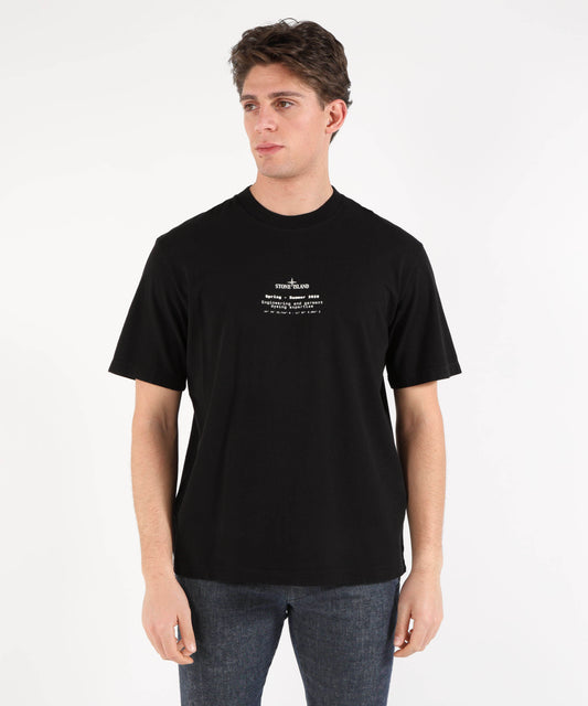 STONE ISLAND ORGANIC COTTON JERSEY - T-shirt vestibilità regular con stampa ‘Stone’