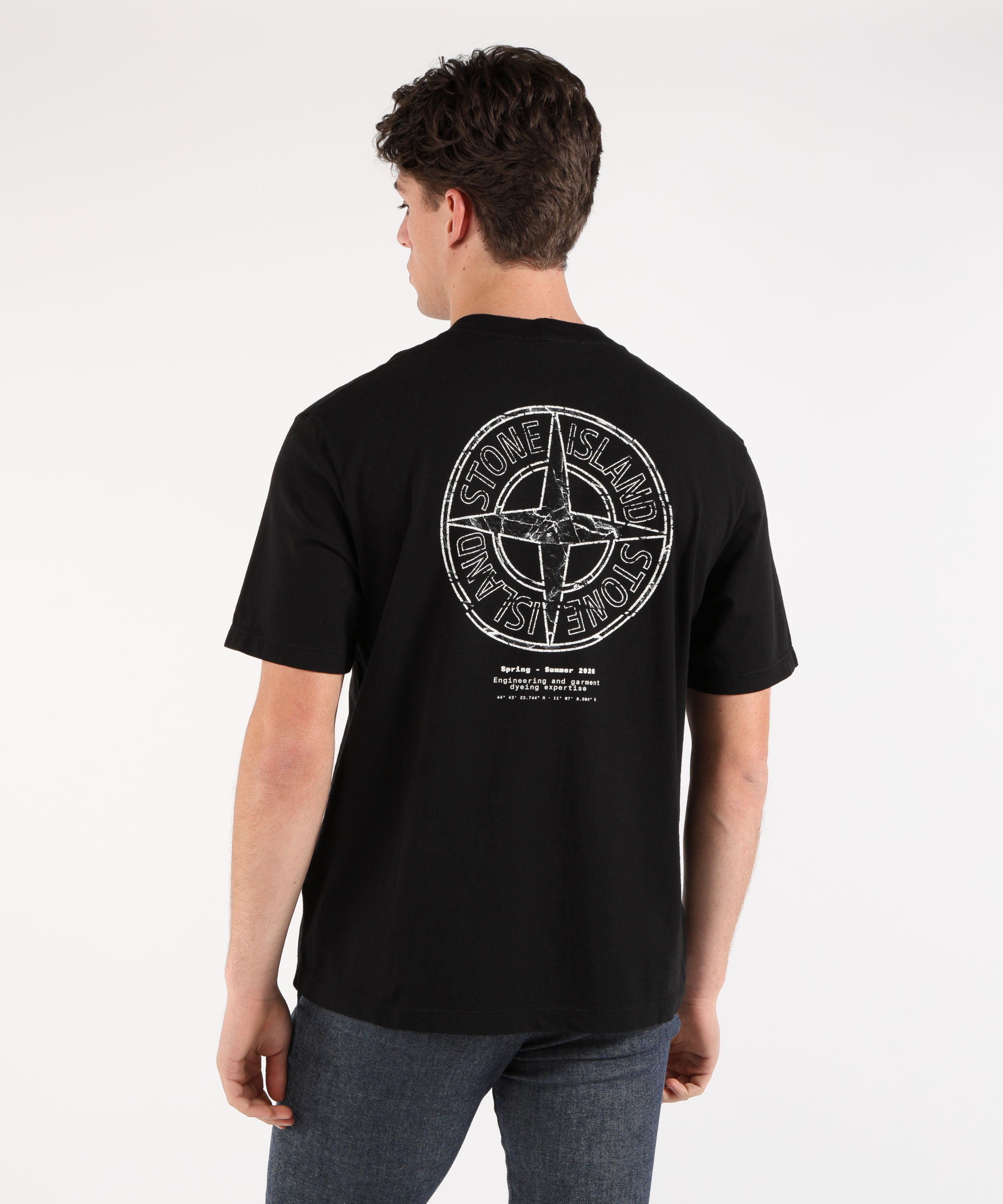 T-shirt STONE ISLAND ORGANIC COTTON JERSEY - T-shirt vestibilità regular con stampa ‘Stone’ Nero | STONE ISLAND