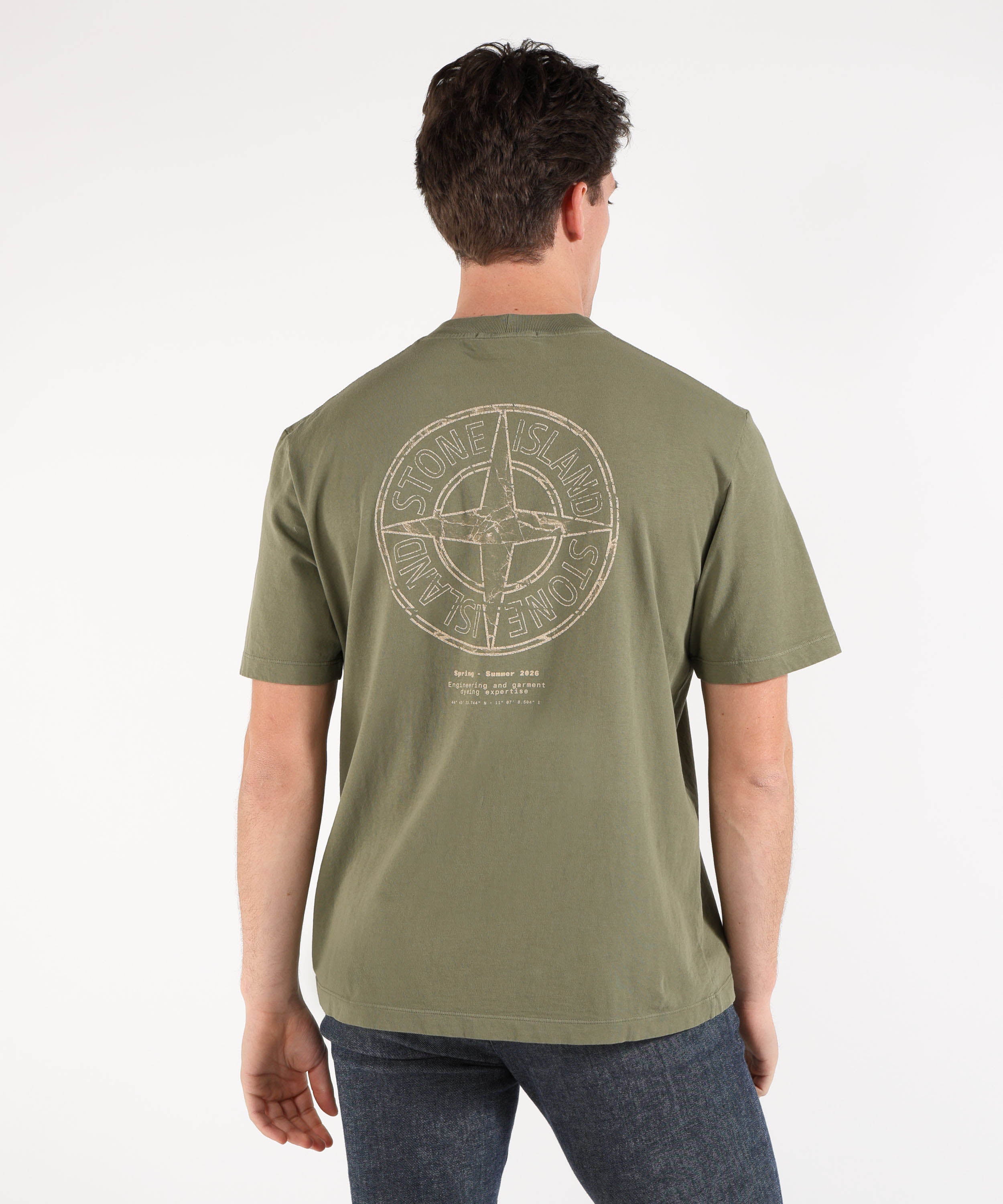 T-shirt STONE ISLAND ORGANIC COTTON JERSEY - T-shirt vestibilità regular con stampa ‘Stone’ Militare | STONE ISLAND