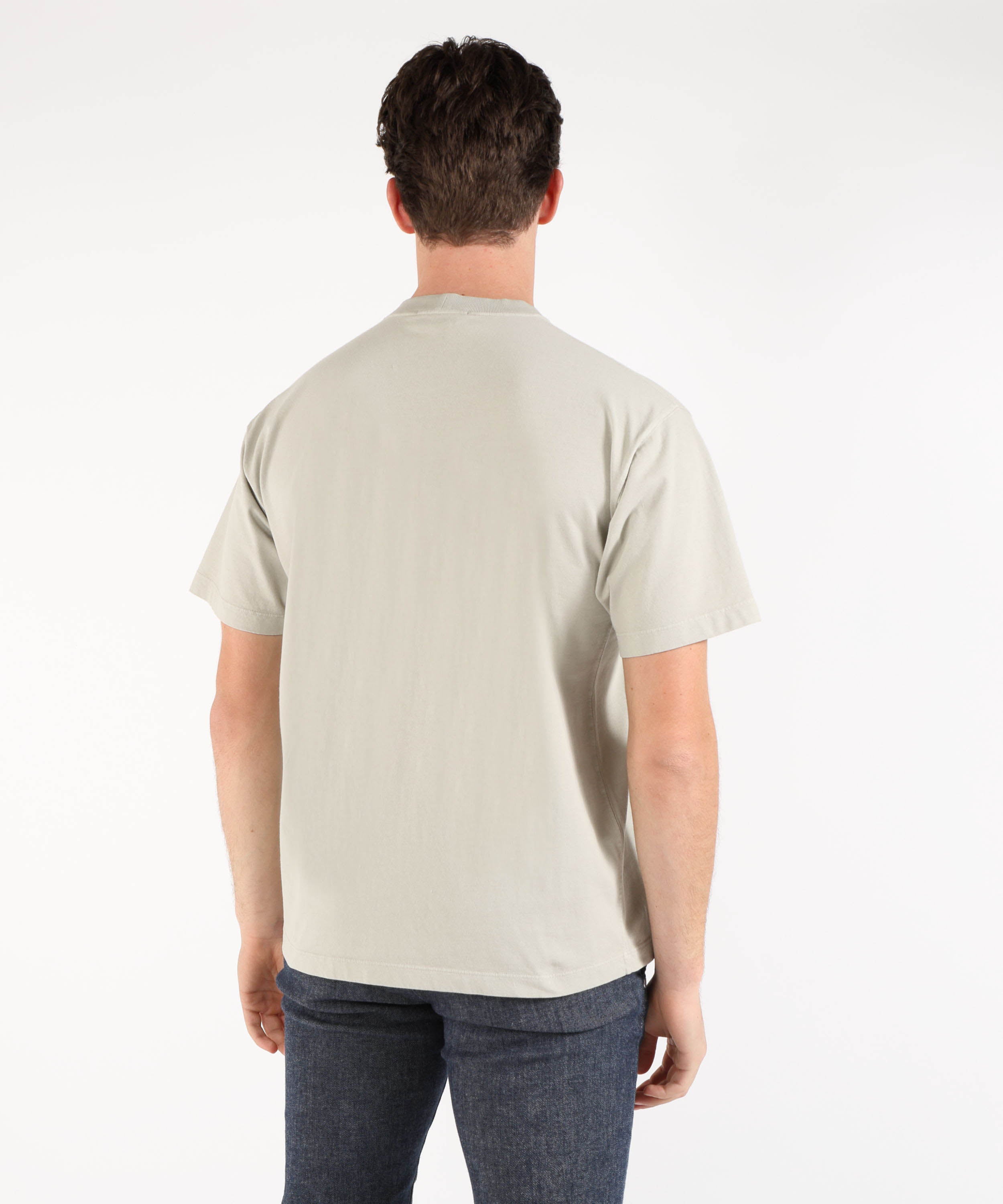 T-shirt STONE ISLAND COMBED ORGANIC COTTON JERSEY - T-shirt vestibilità regular con patch Compass Grigio perla | STONE ISLAND