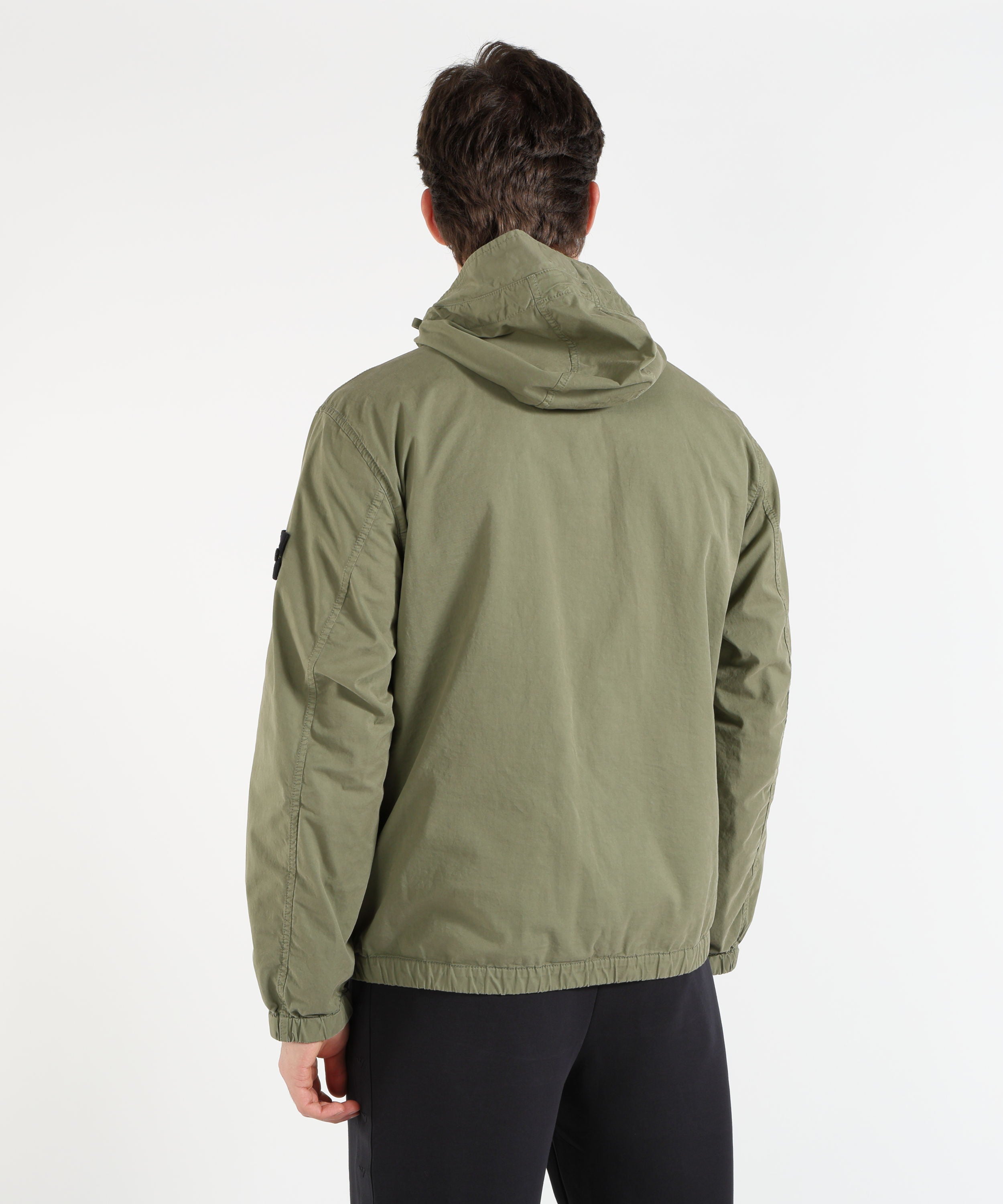 Giacche STONE ISLAND STRETCH ORGANIC COTTON TWILL - Giacca con cappuccio e antigoccia Militare | STONE ISLAND