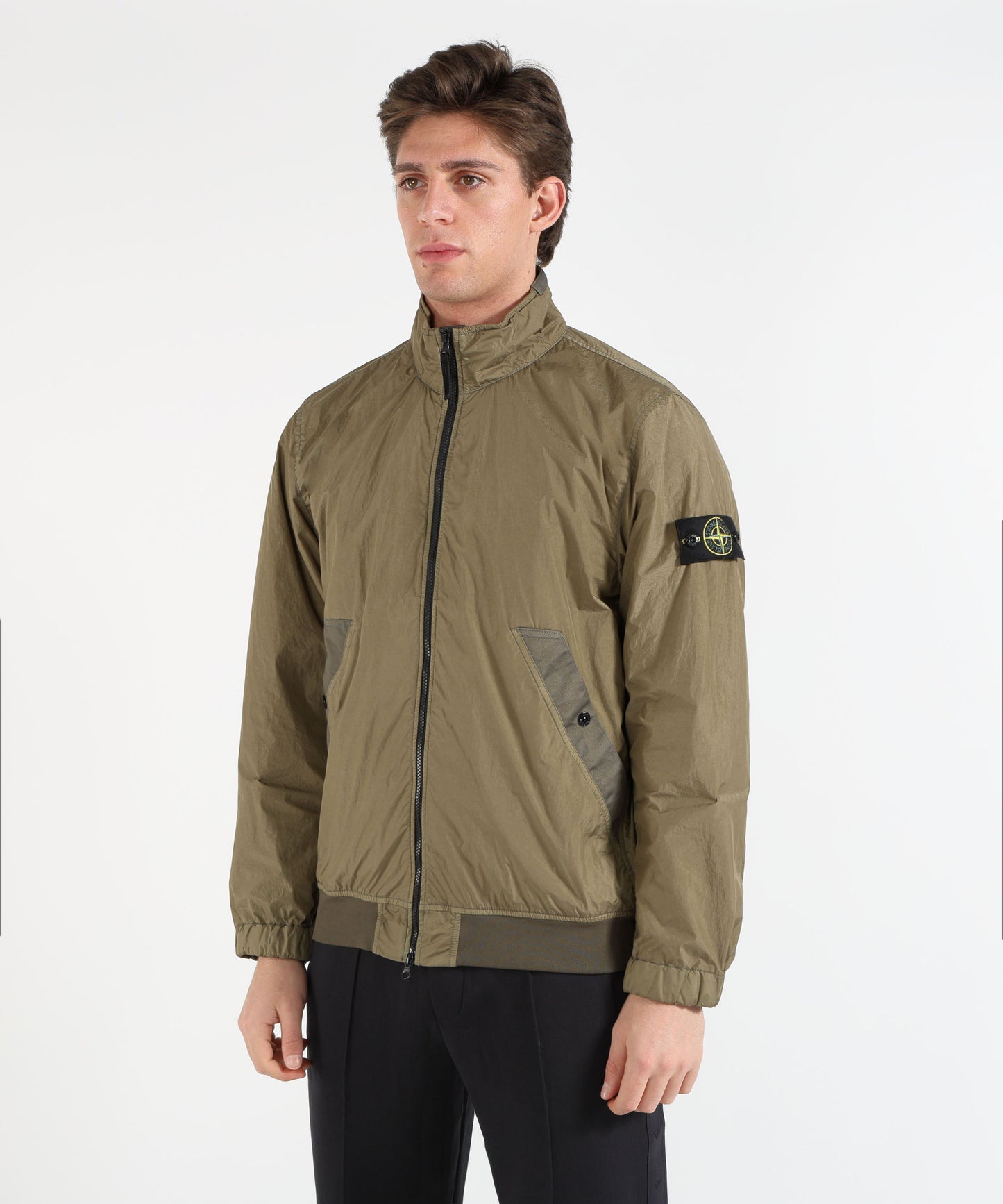 STONE ISLAND STRETCH ORGANIC COTTON TWILL - Giacca con cappuccio e antigoccia