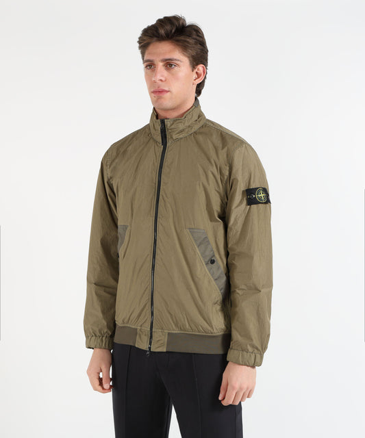 Giacche STONE ISLAND STRETCH ORGANIC COTTON TWILL - Giacca con cappuccio e antigoccia Militare | STONE ISLAND