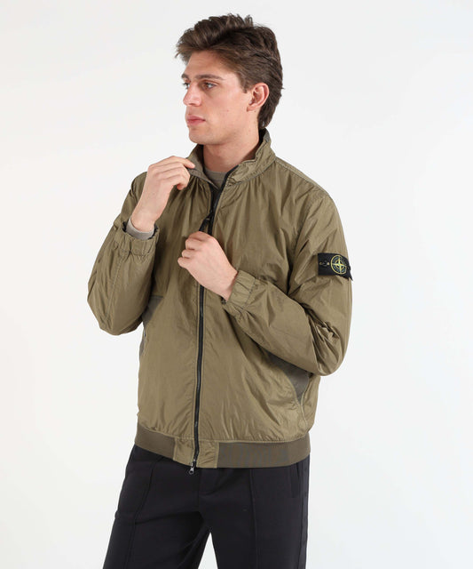 Giacche STONE ISLAND STRETCH ORGANIC COTTON TWILL - Giacca con cappuccio e antigoccia Militare | STONE ISLAND