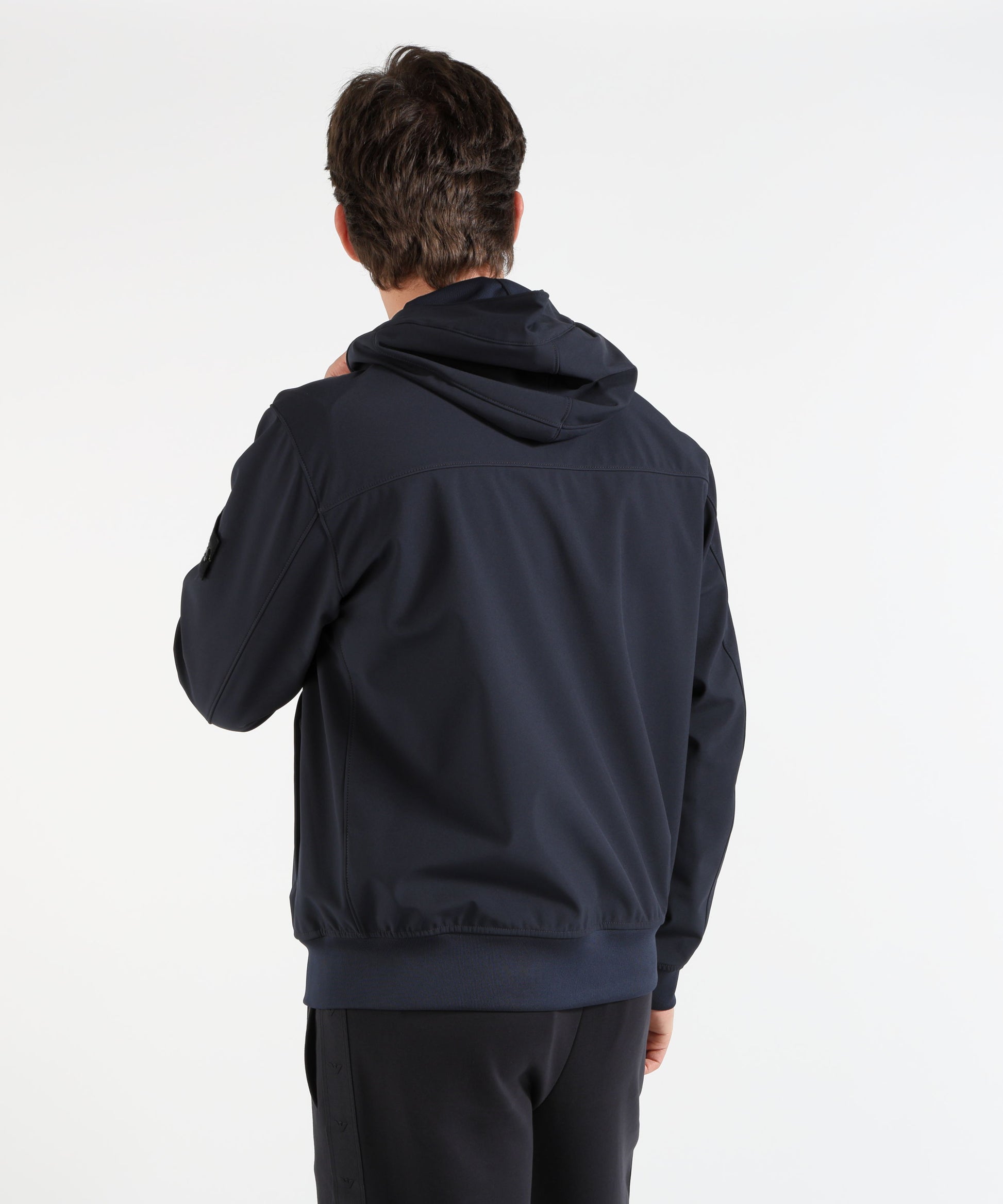 Parka STONE ISLAND LIGHT SOFT SHELL-R E.DYE® TECHNOLOGY IN RECYCLED POLYESTER - Giacca con cappuccio e membrana resistente ad acqua e vento Navy | STONE ISLAND
