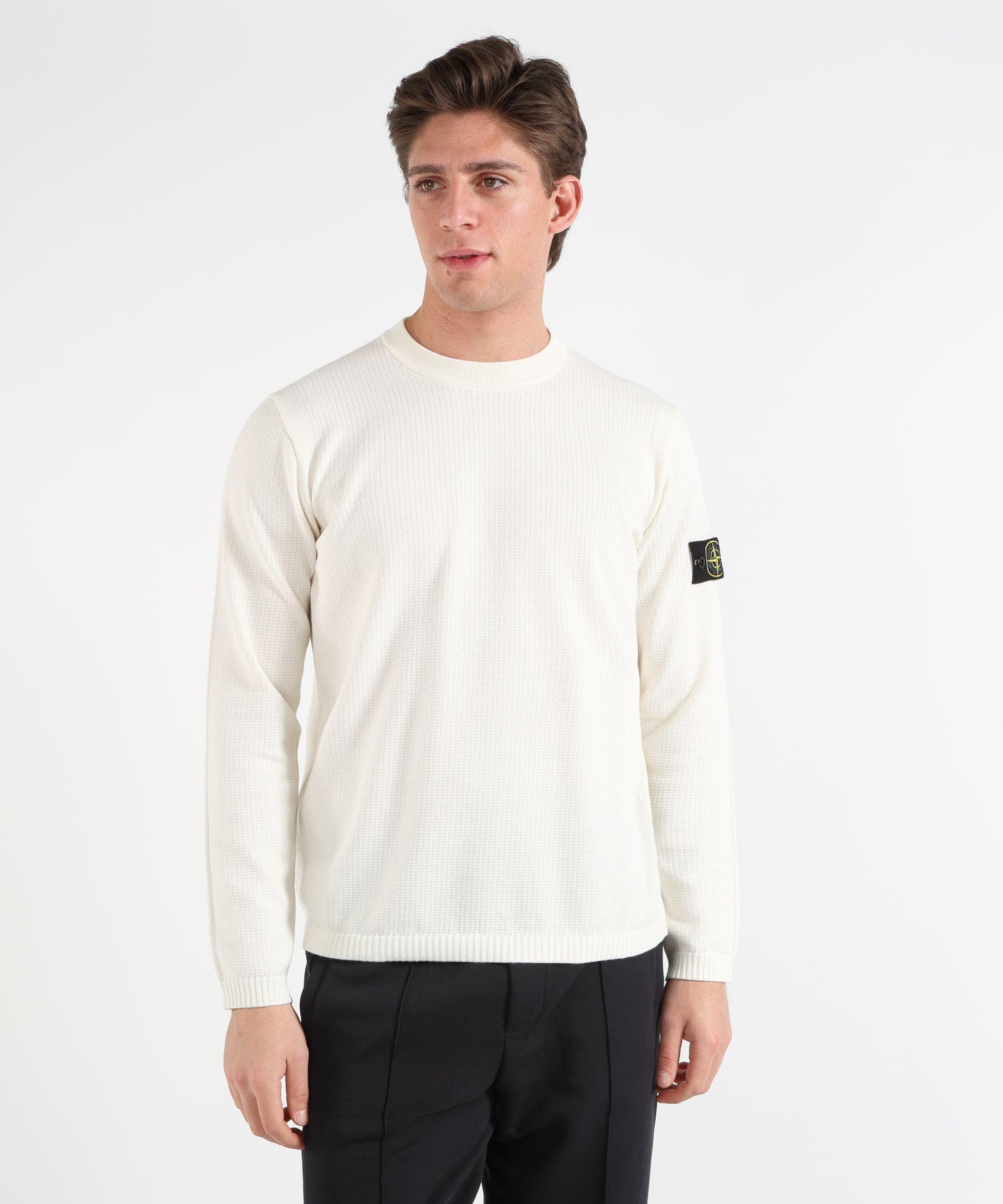 STONE ISLAND MICRO STITCH SOFT ORGANIC COTTON - Maglione girocollo vestibilità loose a costine