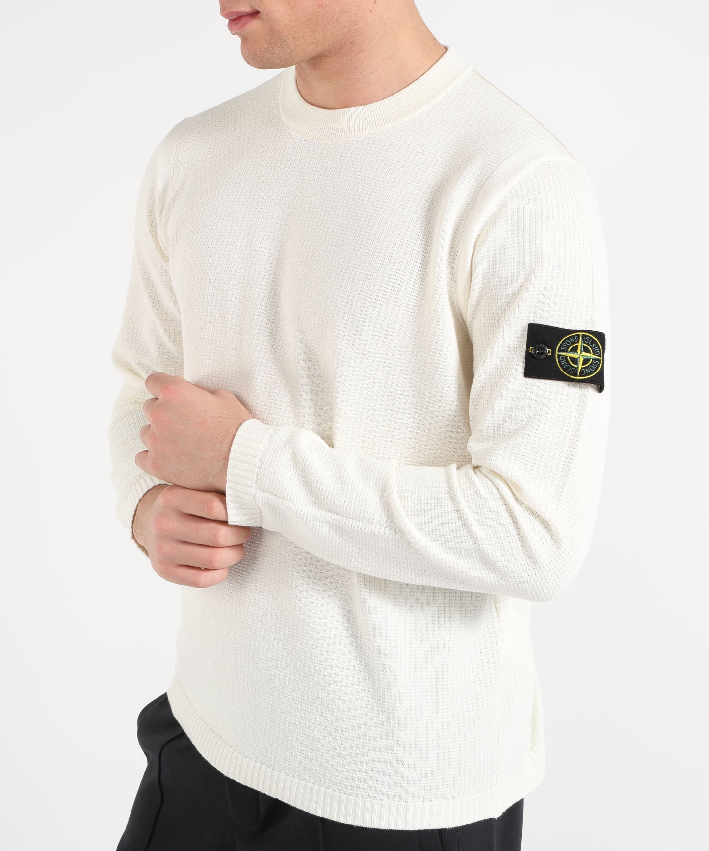 STONE ISLAND MICRO STITCH SOFT ORGANIC COTTON - Maglione girocollo vestibilità loose a costine