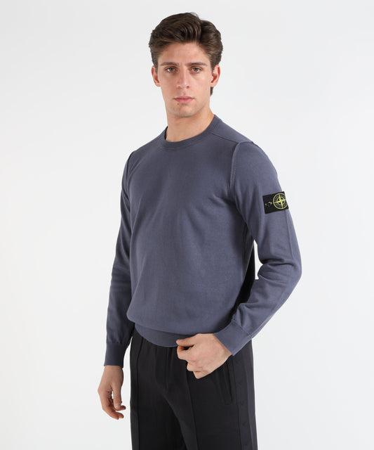Maglie STONE ISLAND Maglia girocollo con dettaglio piccolo rotolo Blu/grigio | STONE ISLAND