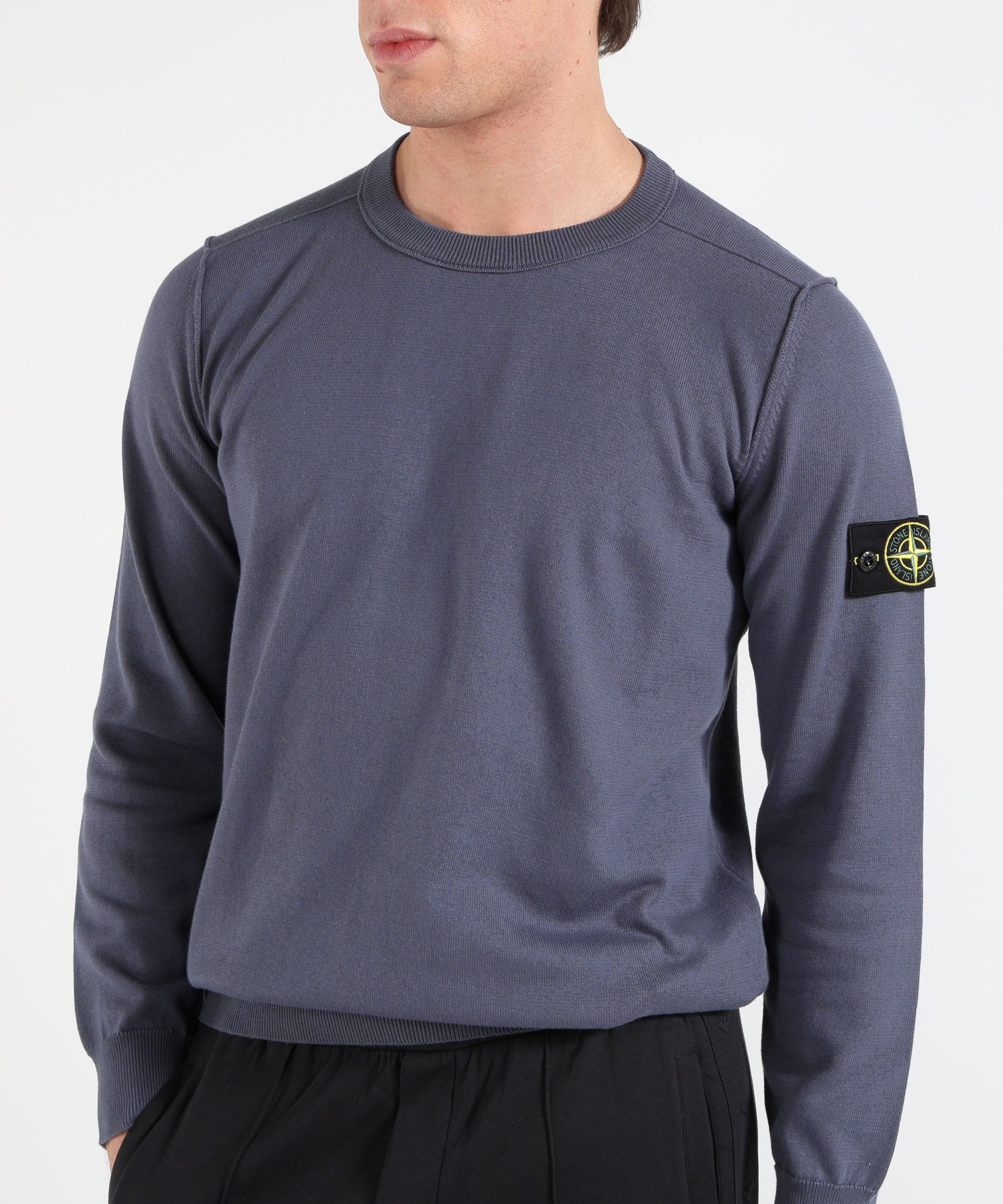 Maglie STONE ISLAND Maglia girocollo con dettaglio piccolo rotolo Blu/grigio | STONE ISLAND