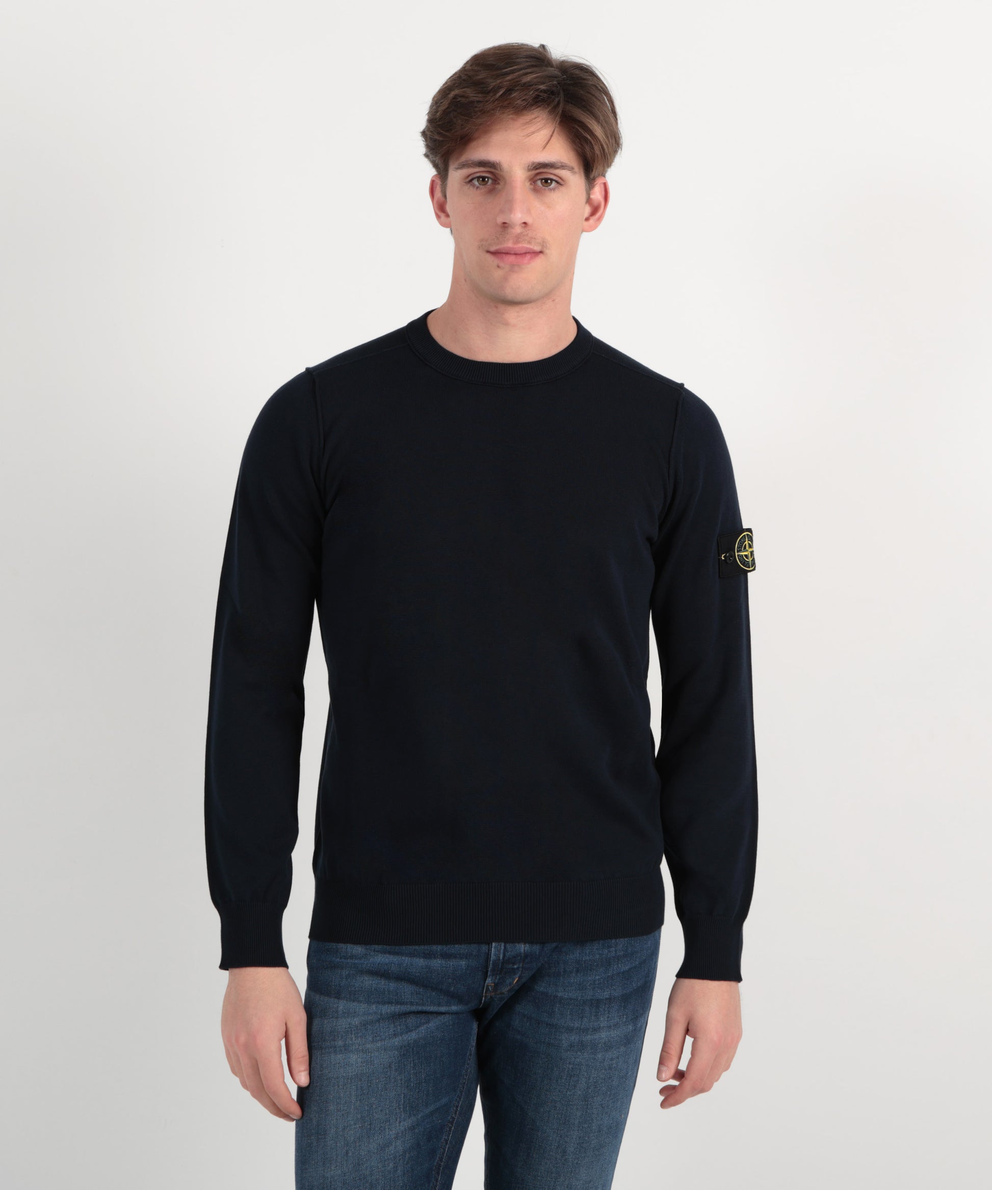 Maglie STONE ISLAND Maglia girocollo con dettaglio piccolo rotolo Navy | STONE ISLAND