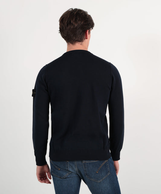 Maglie STONE ISLAND Maglia girocollo con dettaglio piccolo rotolo Navy | STONE ISLAND
