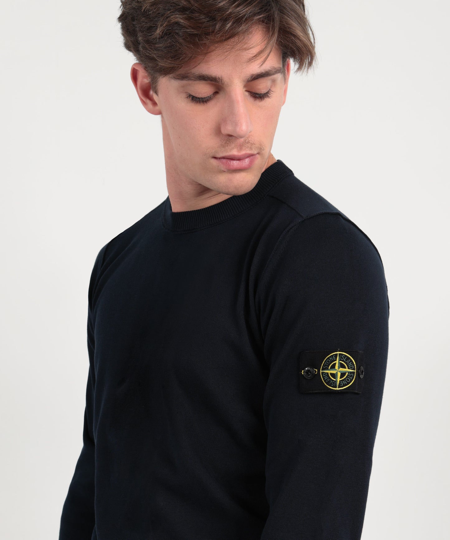 STONE ISLAND Maglia girocollo con dettaglio piccolo rotolo
