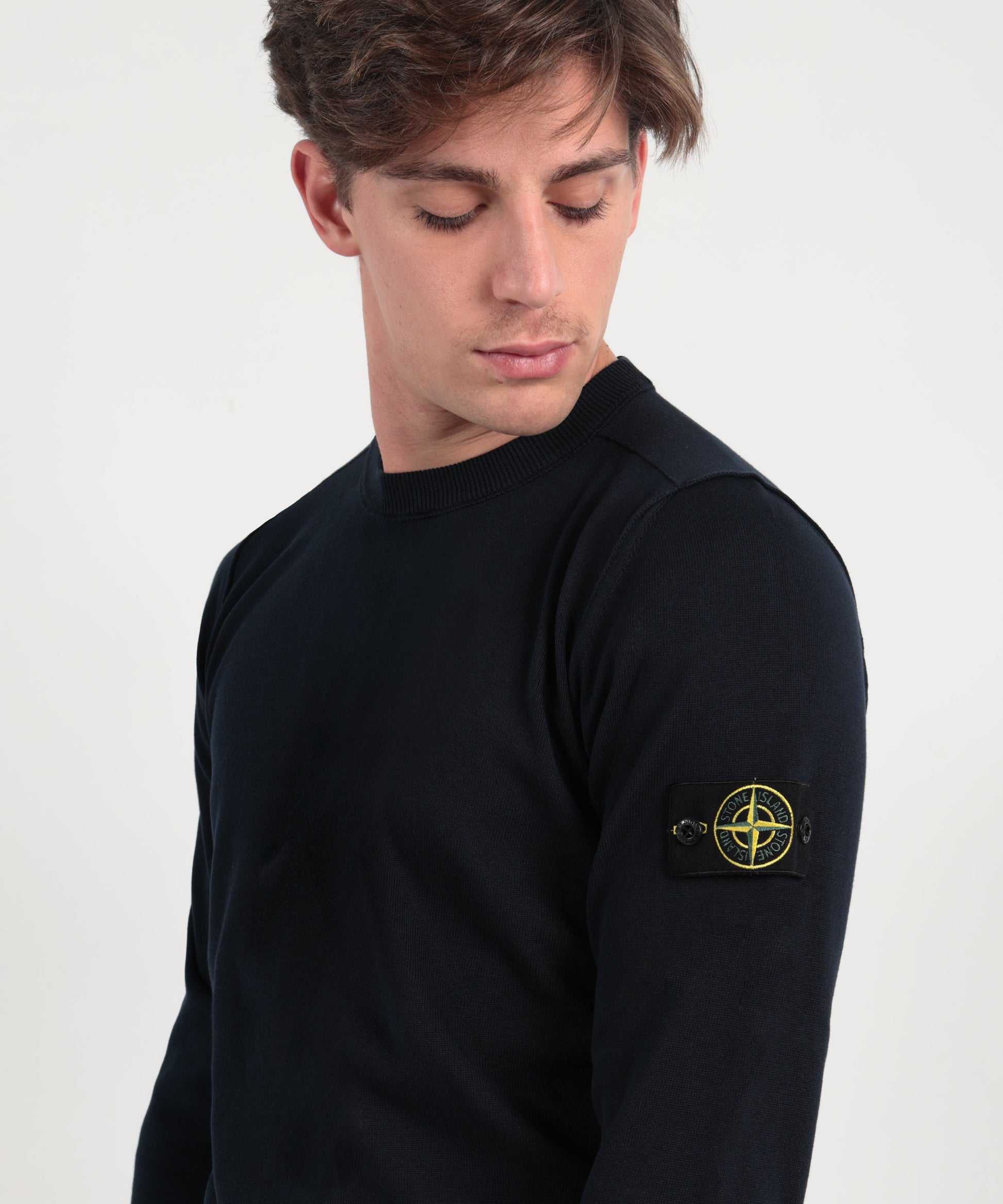 Maglie STONE ISLAND Maglia girocollo con dettaglio piccolo rotolo Navy | STONE ISLAND