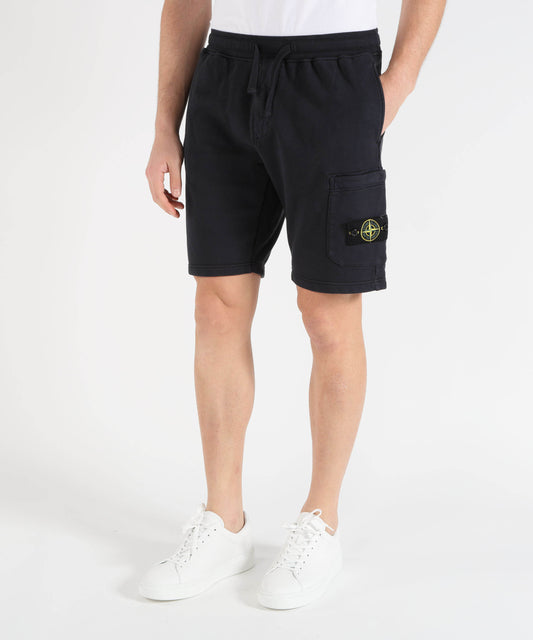 Bermuda STONE ISLAND ORGANIC COTTON FLEECE - Bermuda vestibilità regular con vita elasticizzata Navy | STONE ISLAND