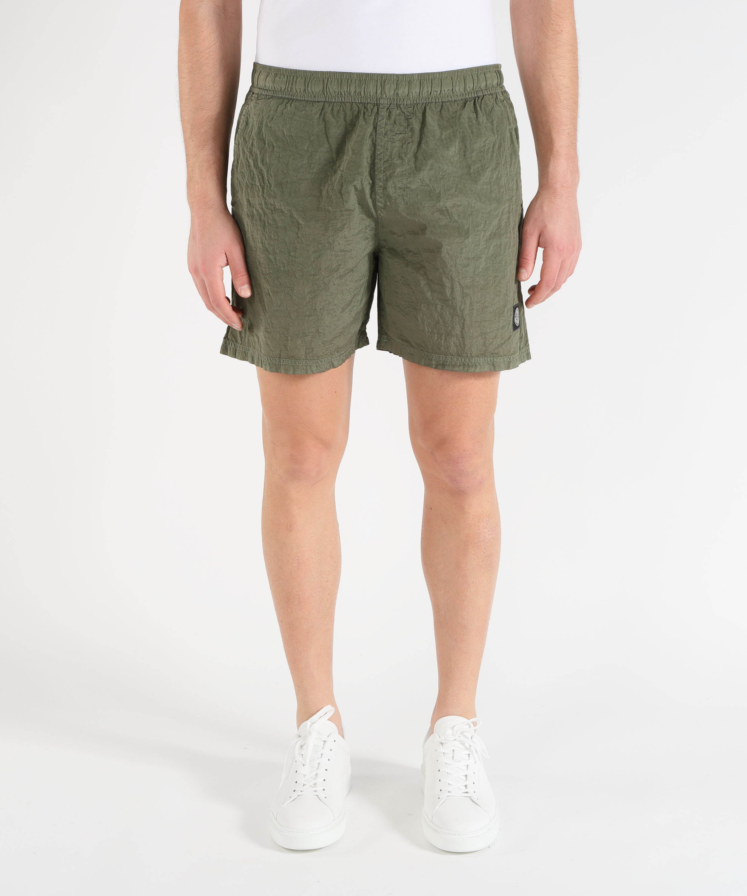 Costumi STONE ISLAND NYLON METAL IN ECONYL® - Pantaloncini da bagno media lunghezza regular con tasche Militare | STONE ISLAND