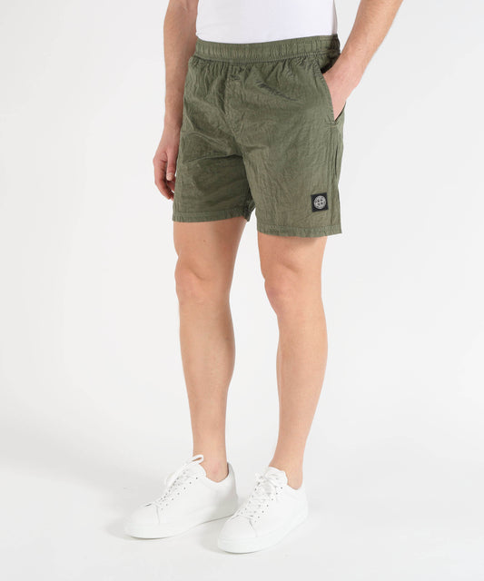 Costumi STONE ISLAND NYLON METAL IN ECONYL® - Pantaloncini da bagno media lunghezza regular con tasche Militare | STONE ISLAND