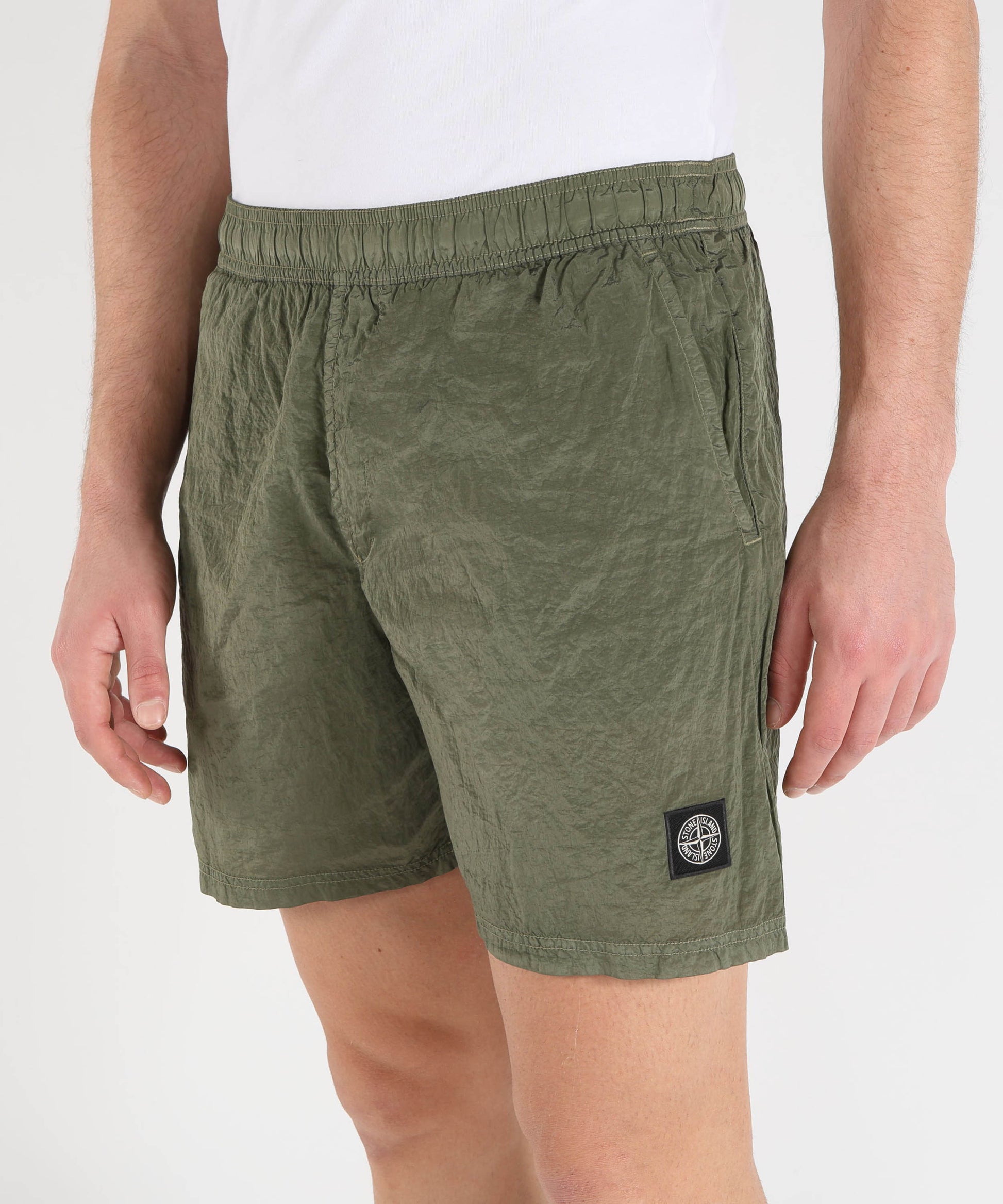 Costumi STONE ISLAND NYLON METAL IN ECONYL® - Pantaloncini da bagno media lunghezza regular con tasche Militare | STONE ISLAND