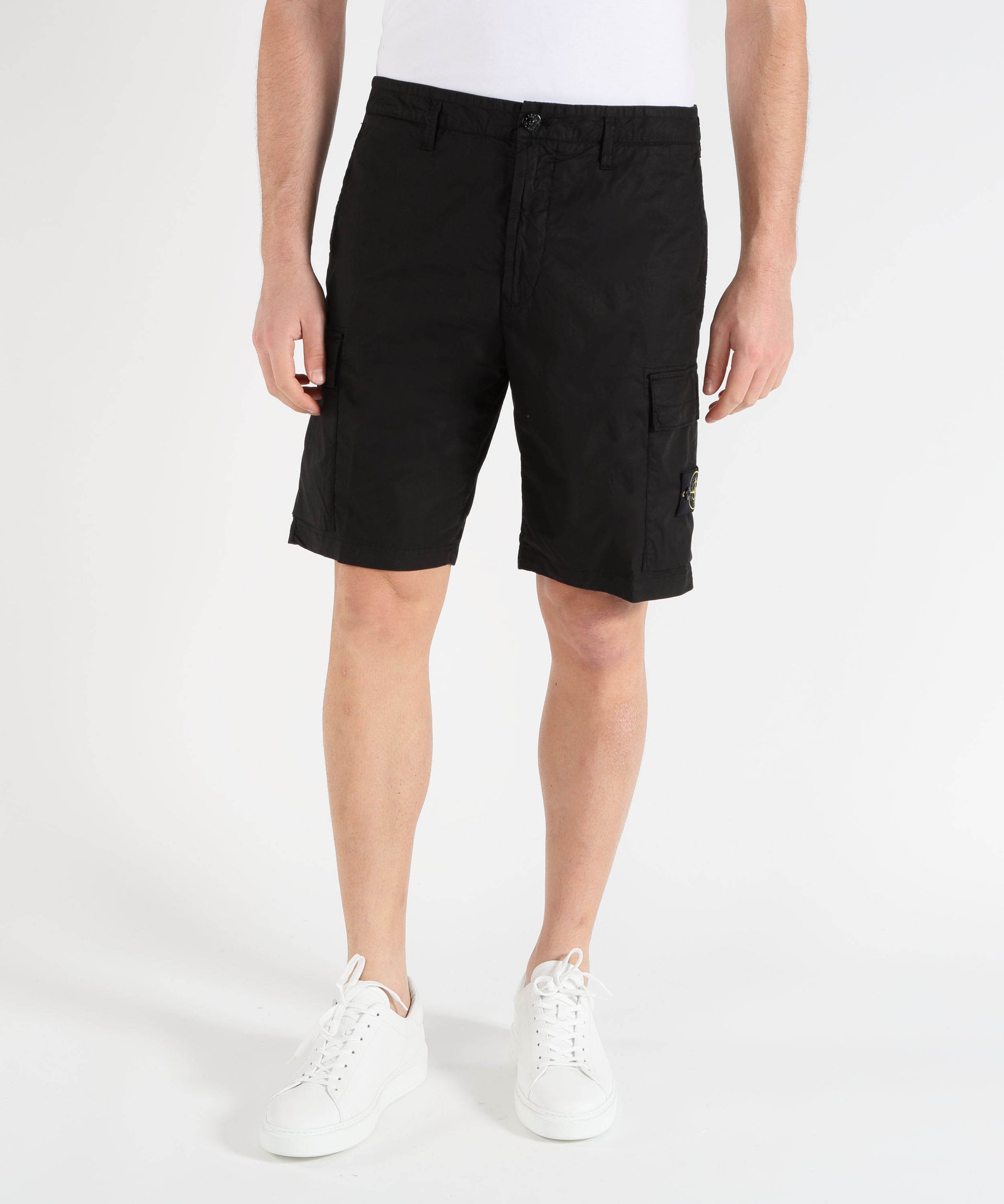 STONE ISLAND STRETCH COTTON TELA 'PARACADUTE' - Bermuda cargo vestibilità regular con tasche con zip