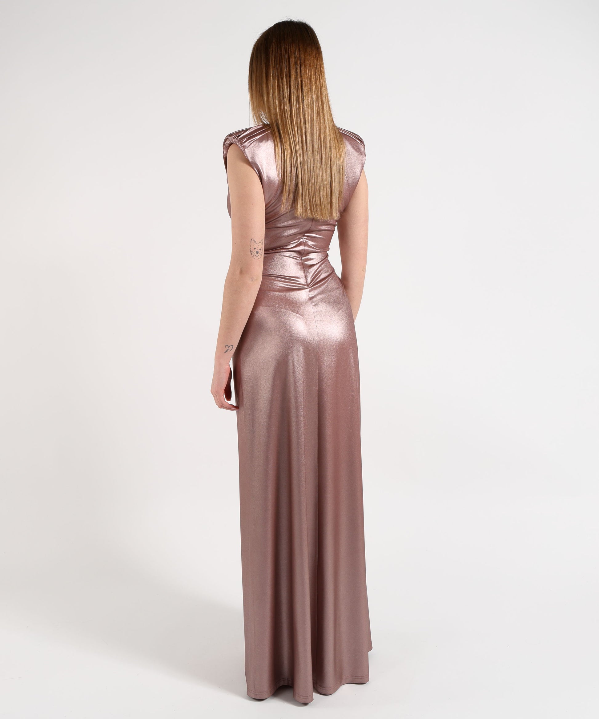 Dresses &amp; Suits D'ANDREA COLLECTION Women’s long dress with metallic effect Rosa antico | D'ANDREA COLLECTION