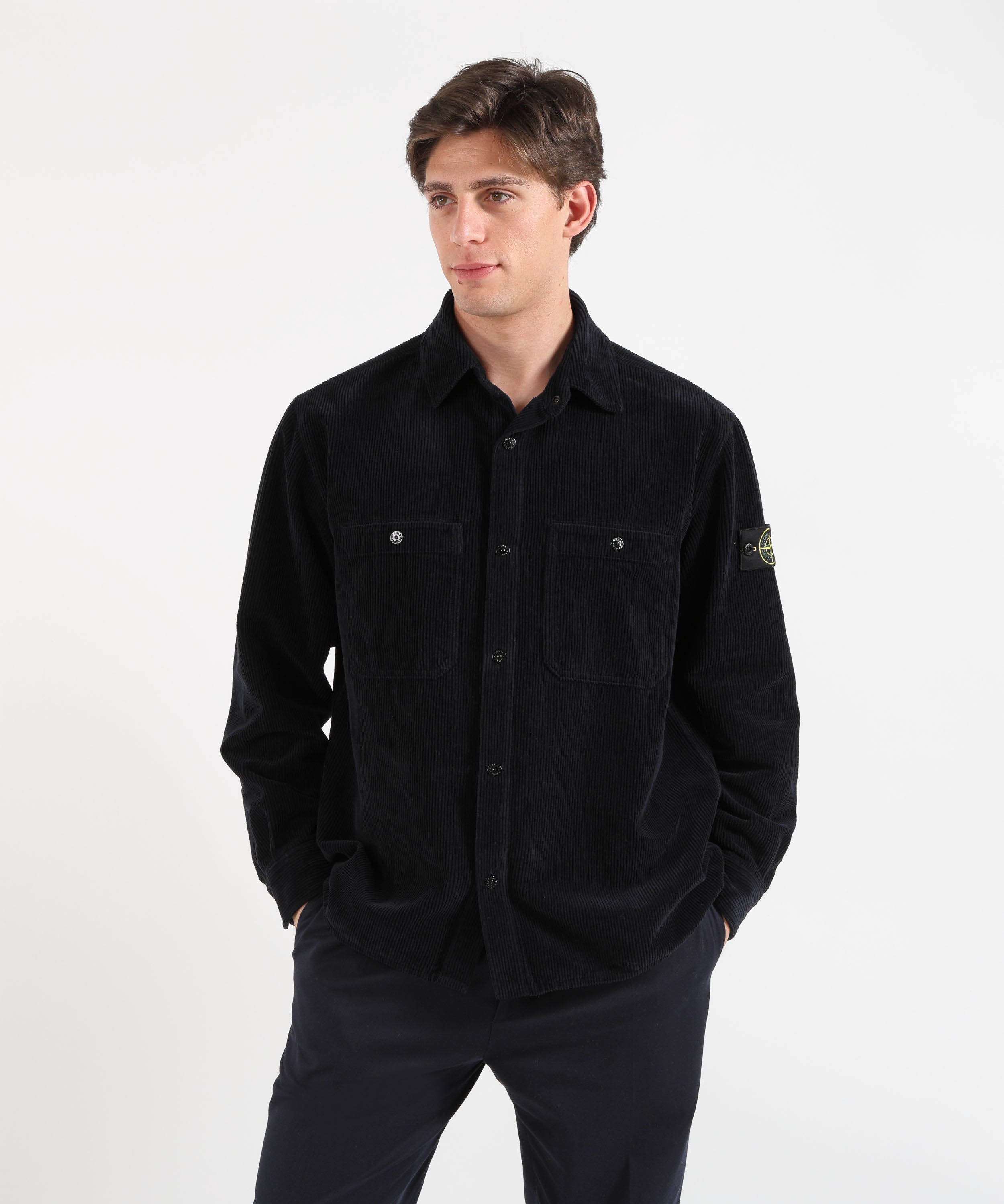 Camicie STONE ISLAND Overshirt vestibilità comfort con tasche e automatici Blu | STONE ISLAND
