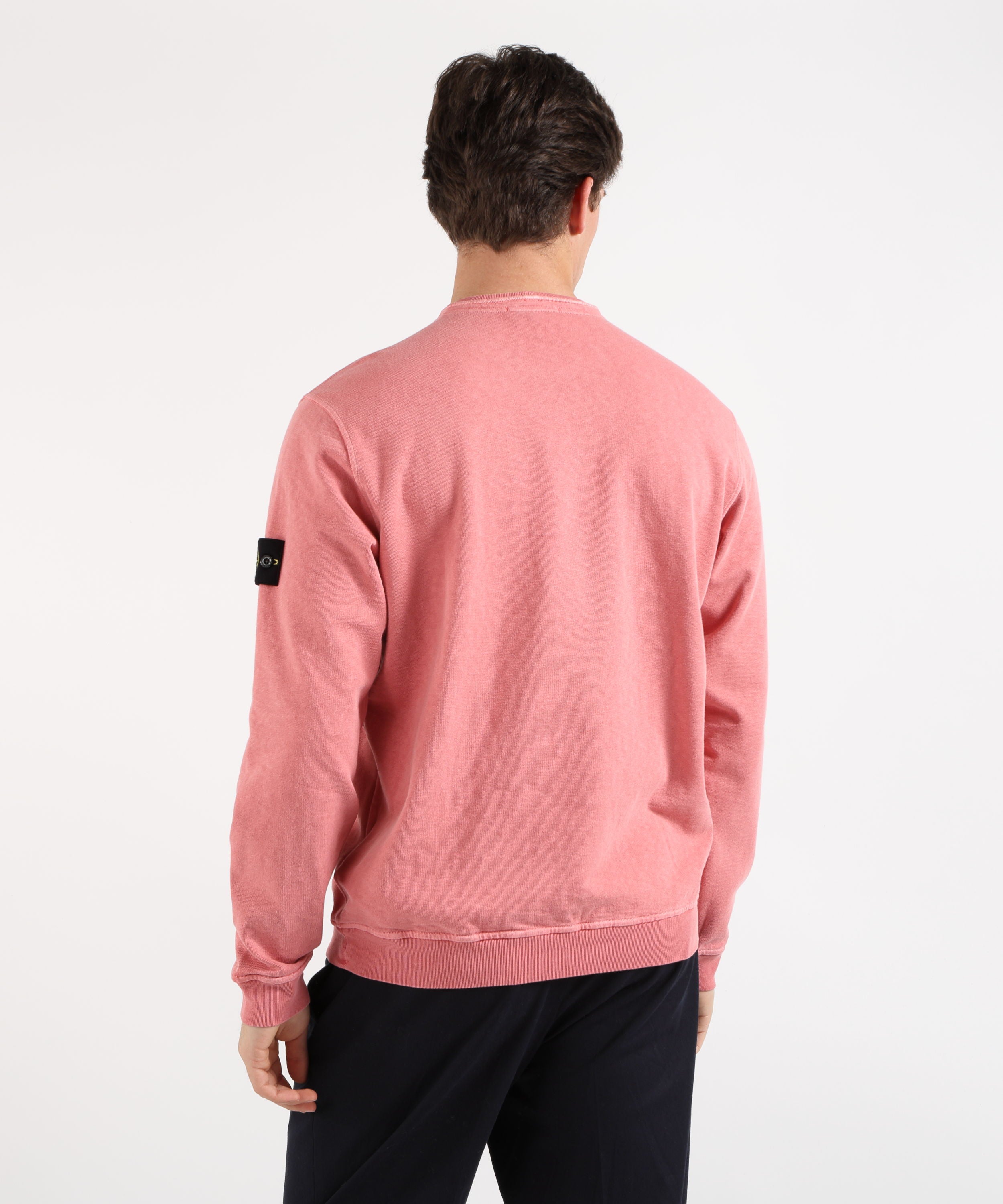 Felpe STONE ISLAND MALFILÉ FLEECE 'OLD' EFFECT - Felpa girocollo vestibilità regular Rosa | STONE ISLAND