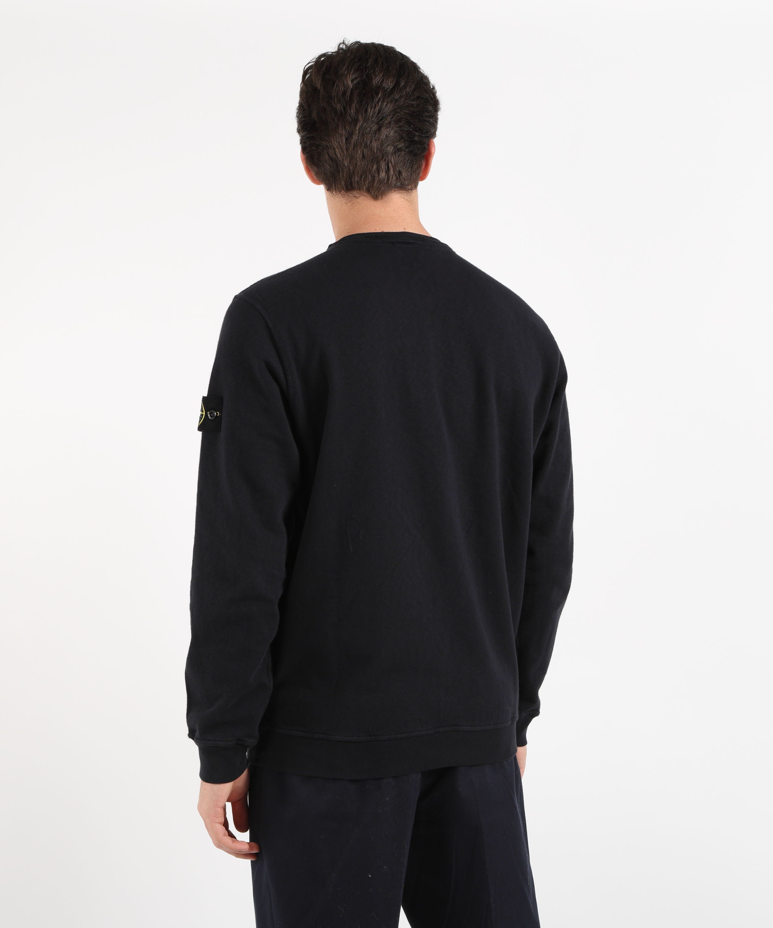 Felpe STONE ISLAND MALFILÉ FLEECE 'OLD' EFFECT - Felpa girocollo vestibilità regular Navy | STONE ISLAND