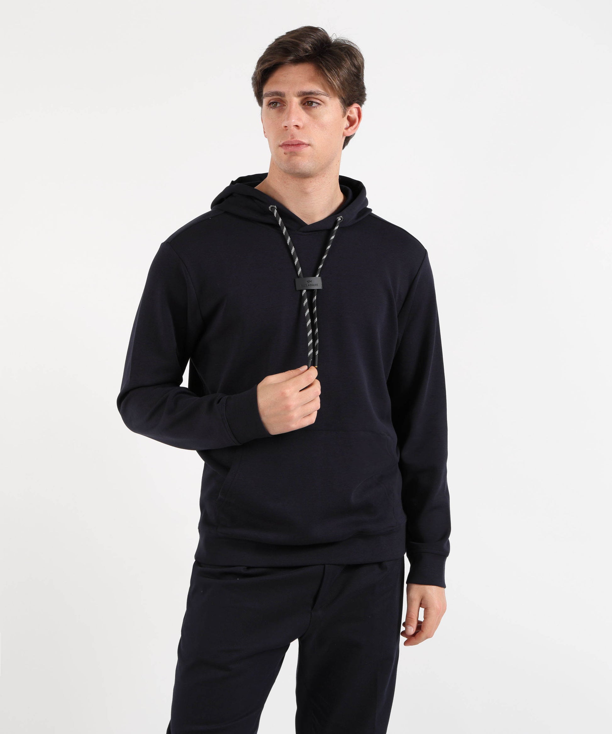Felpe PAUL&amp;SHARK Felpa con Cappuccio e Tascone Frontale con Dettaglio Logo Blu | PAUL&SHARK