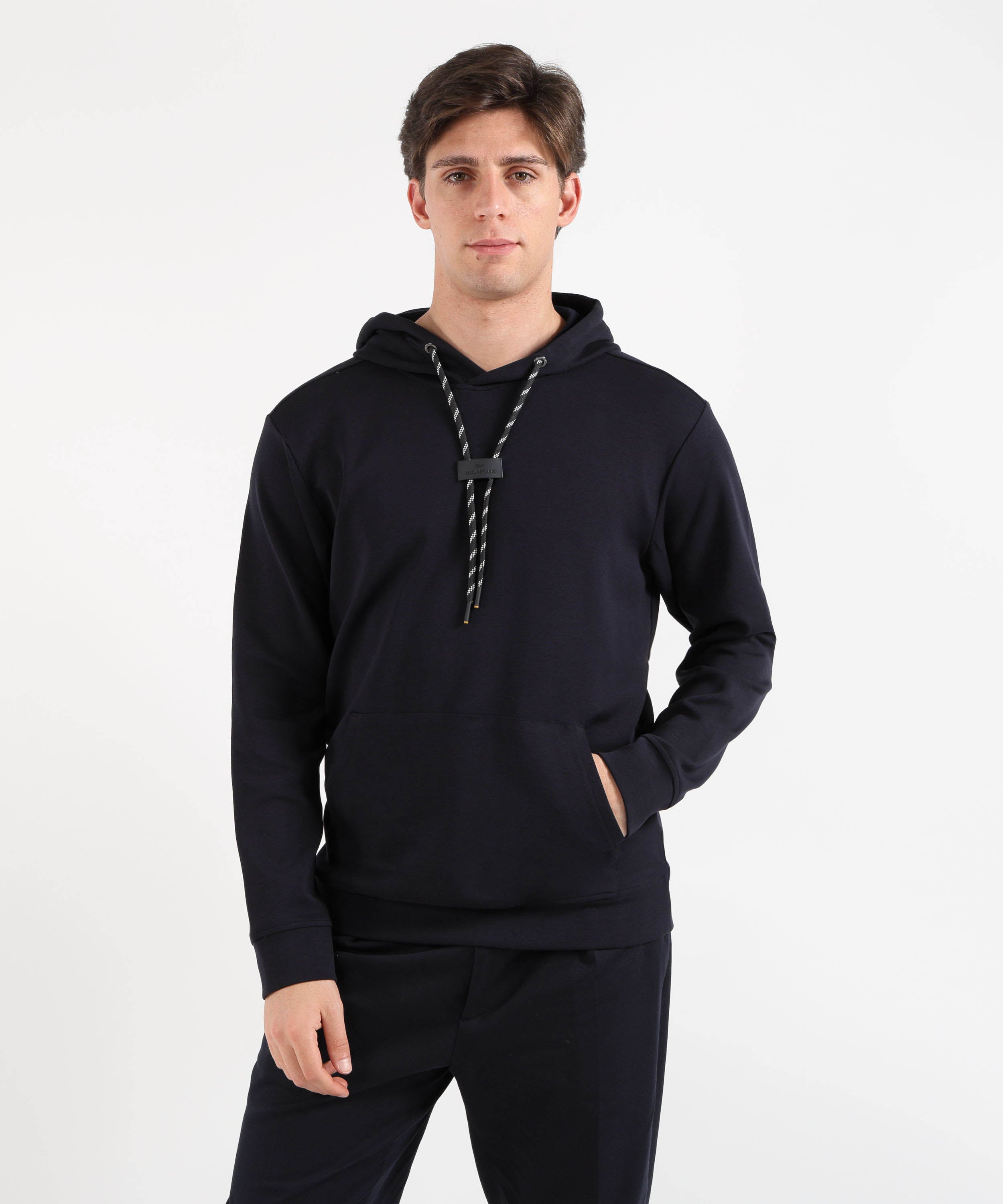 Felpe PAUL&SHARK Felpa con Cappuccio e Tascone Frontale con Dettaglio Logo Blu | PAUL&SHARK