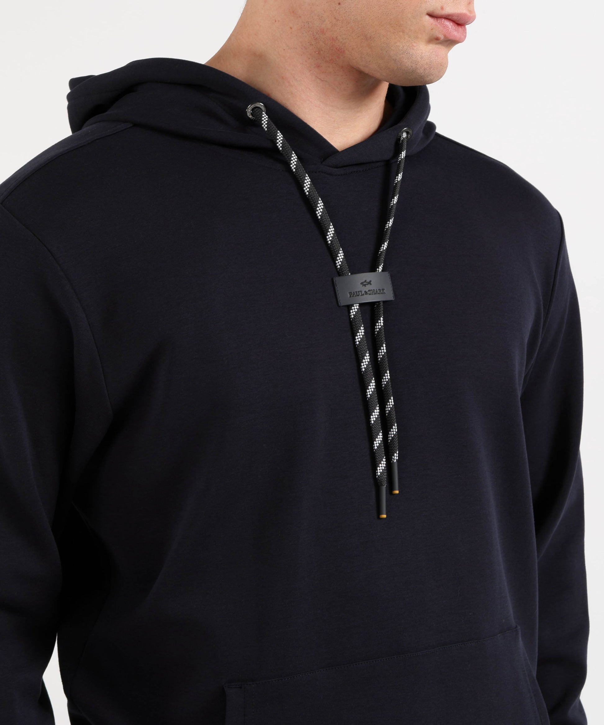 Felpe PAUL&amp;SHARK Felpa con Cappuccio e Tascone Frontale con Dettaglio Logo Blu | PAUL&SHARK