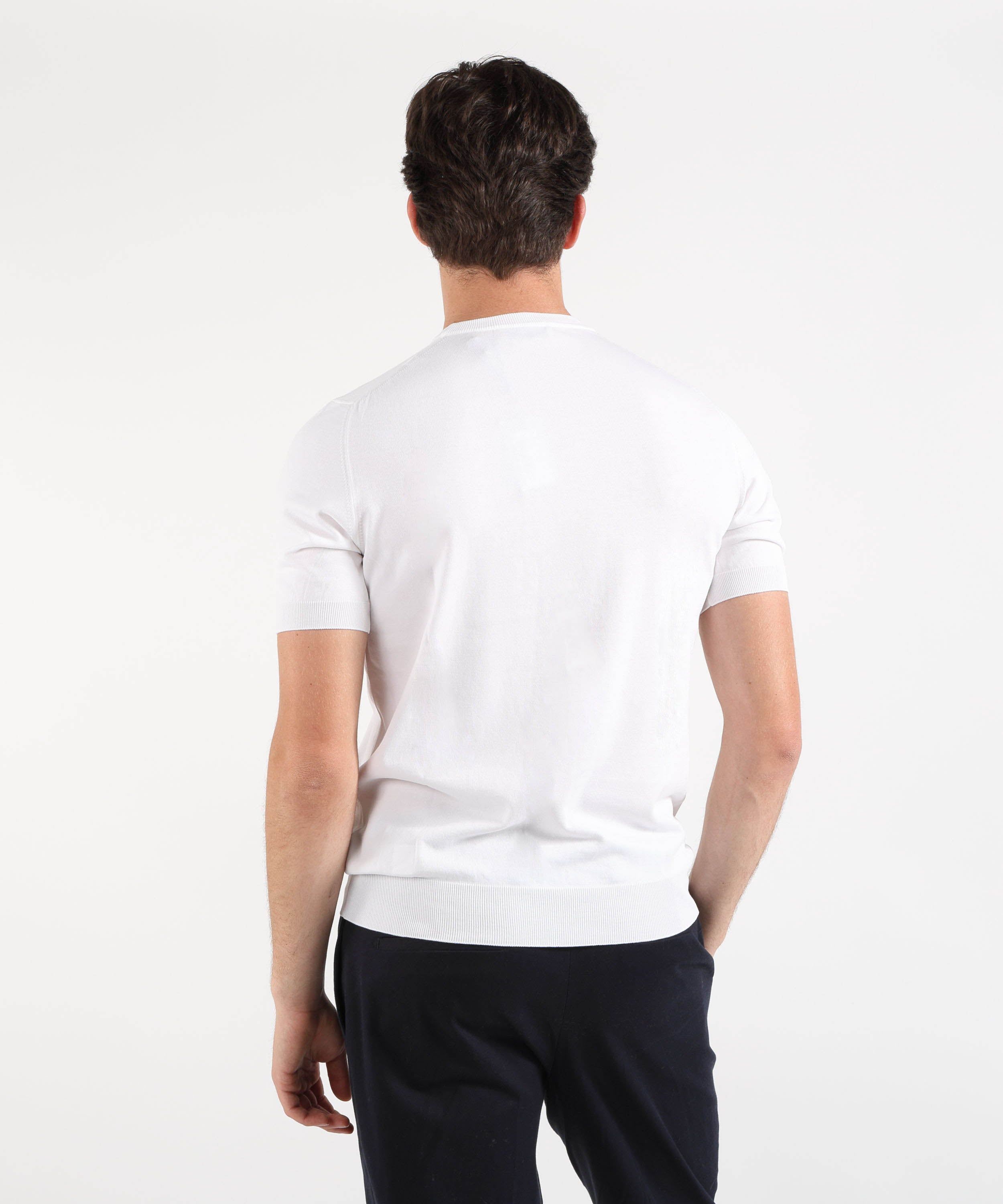 Maglie GRAN SASSO Maglia Girocollo Manica Corta con Finta Molla Bianco | GRAN SASSO