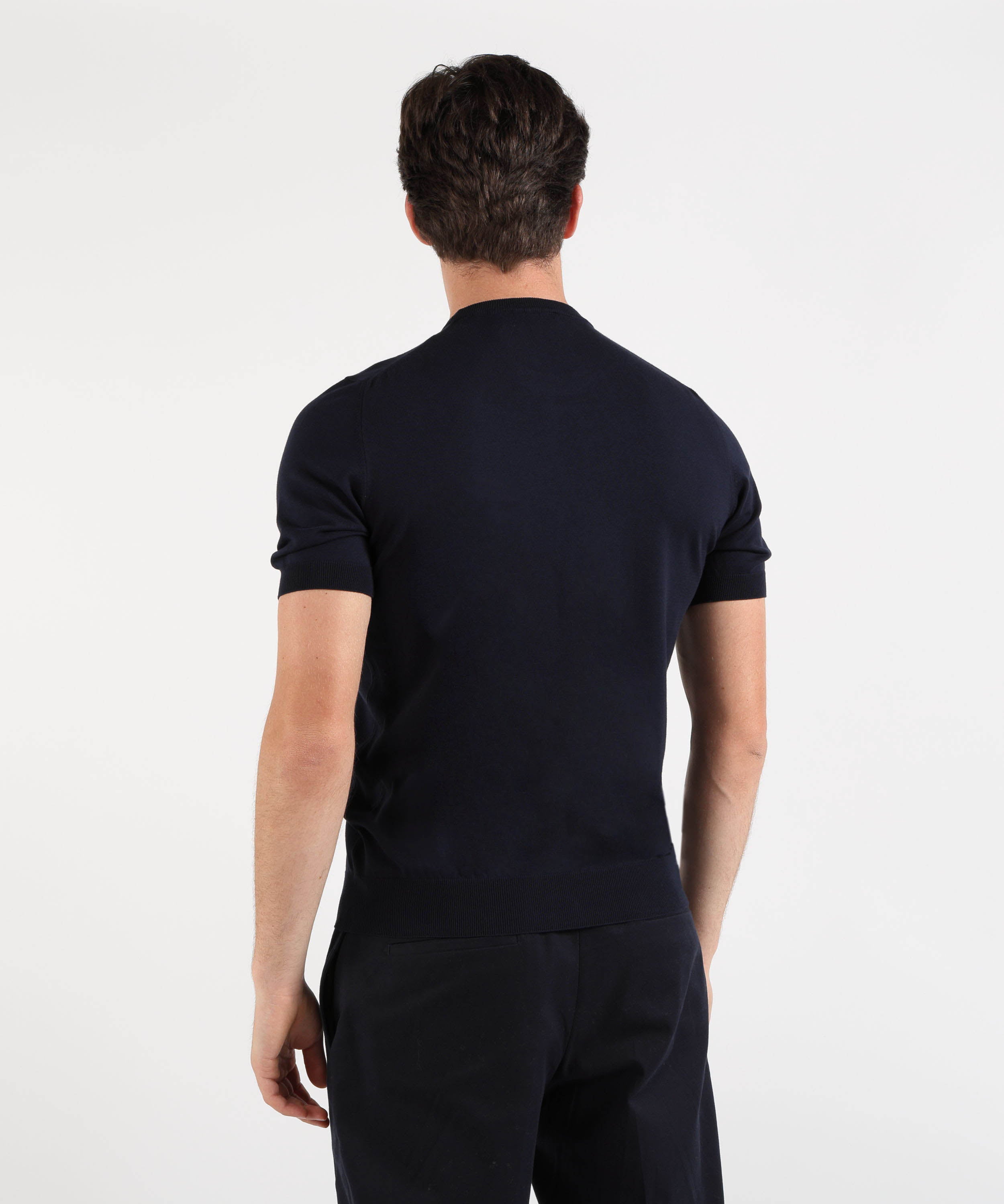 Maglie GRAN SASSO Maglia Girocollo Manica Corta con Finta Molla Nero | GRAN SASSO