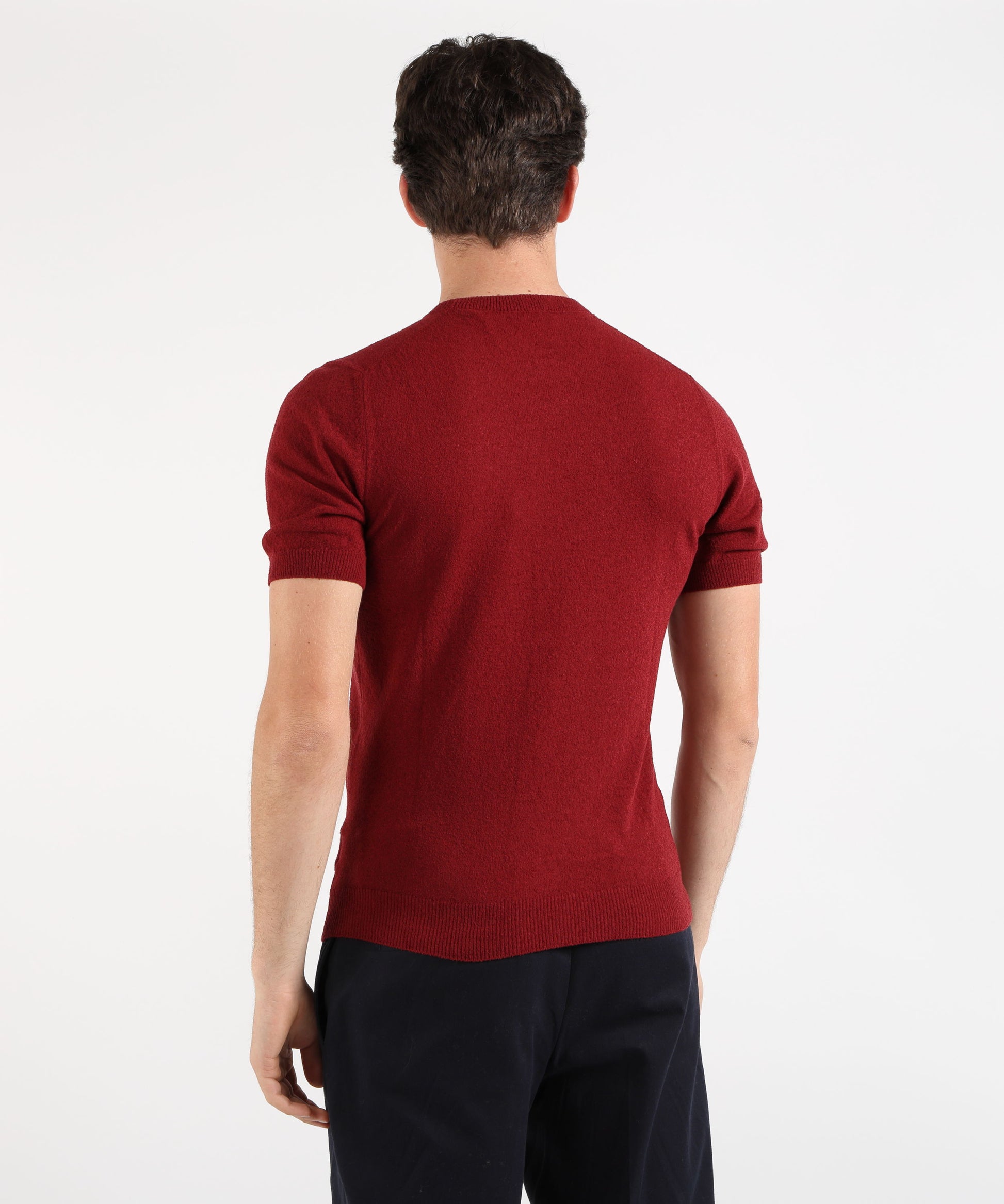 Knitwear GRAN SASSO Short-sleeve crew-neck top in solid color Rosso | GRAN SASSO
