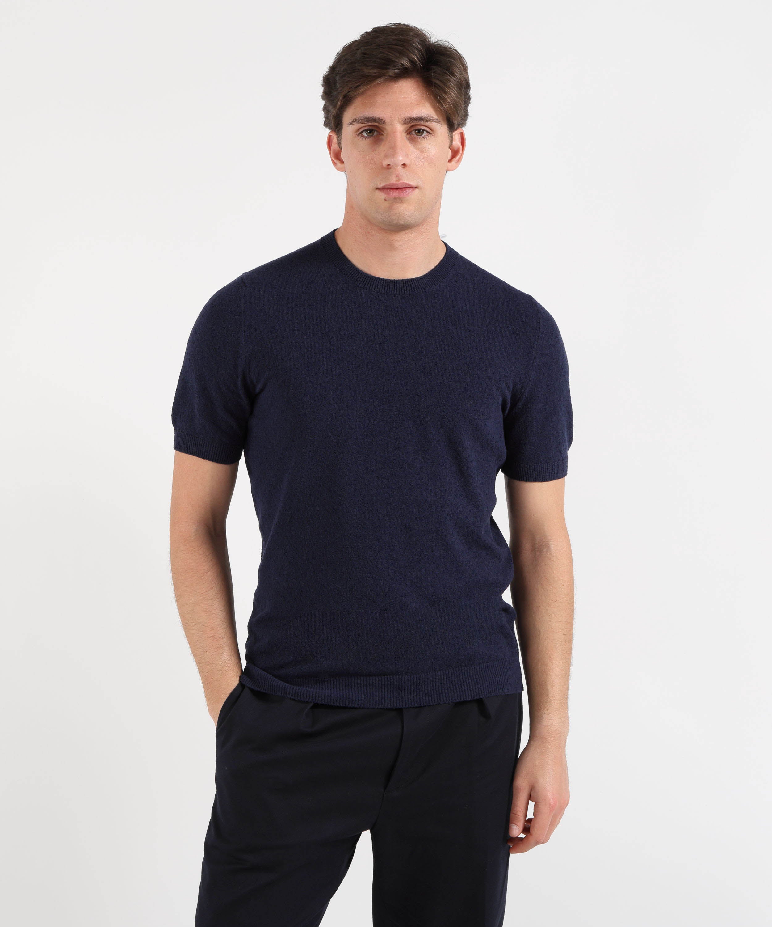 Maglie GRAN SASSO Maglia Girocollo Manica Corta Monocolore Blu | GRAN SASSO