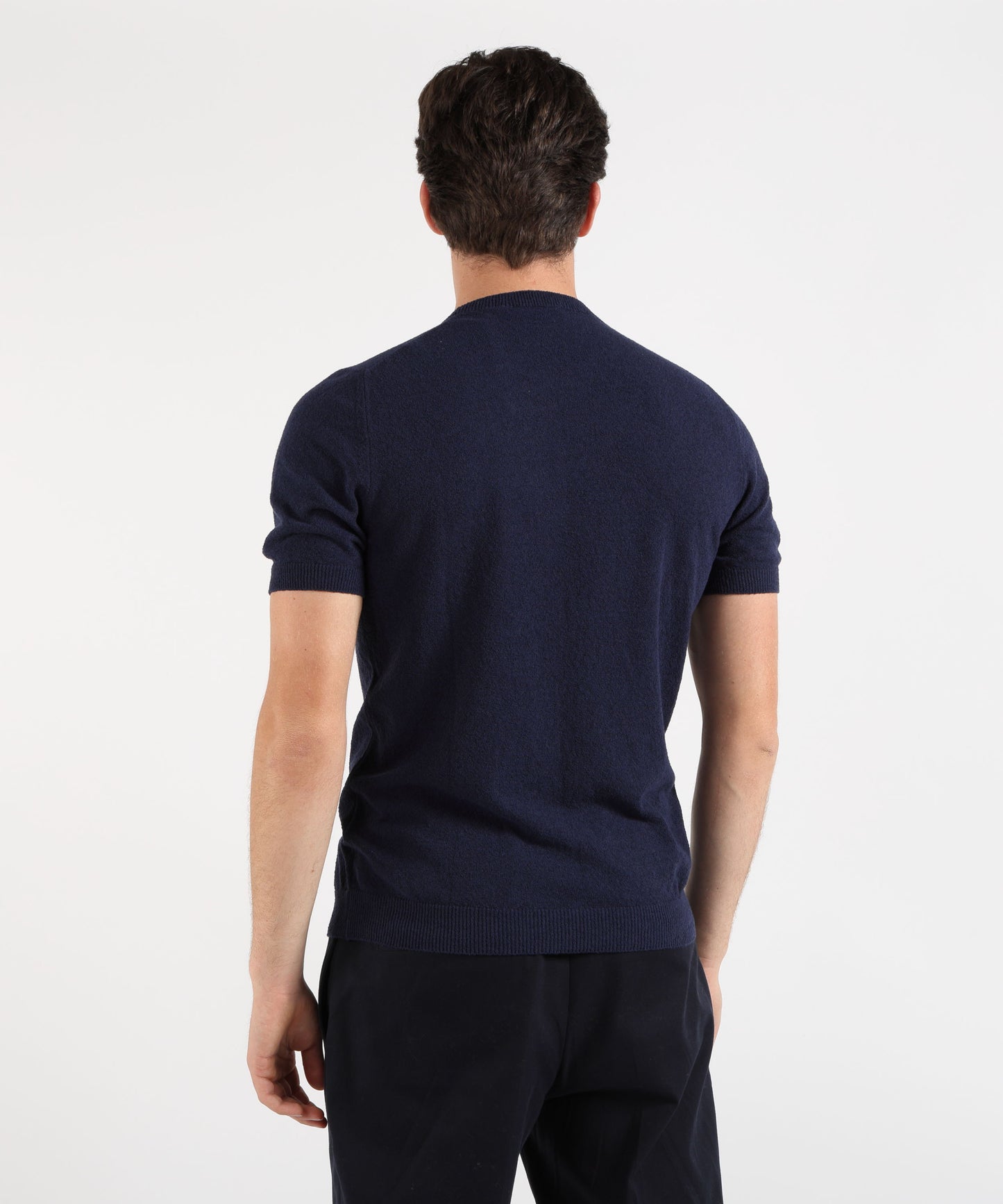 GRAN SASSO Short-sleeve crew-neck top in solid color