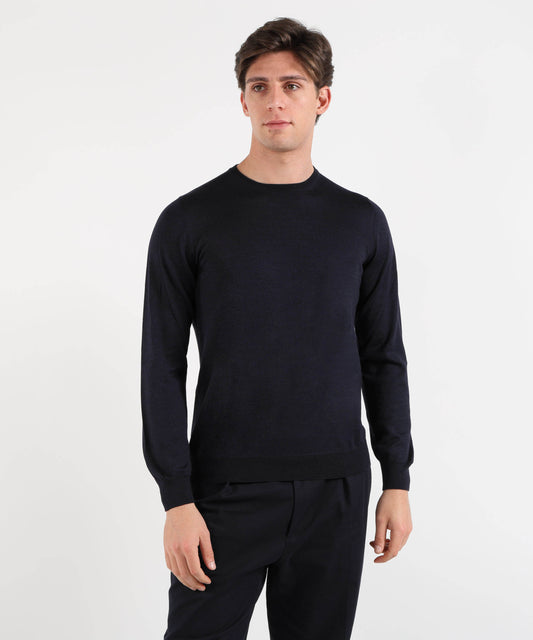 GRAN SASSO Maglia Girocollo Manica Lunga con Finta Molla