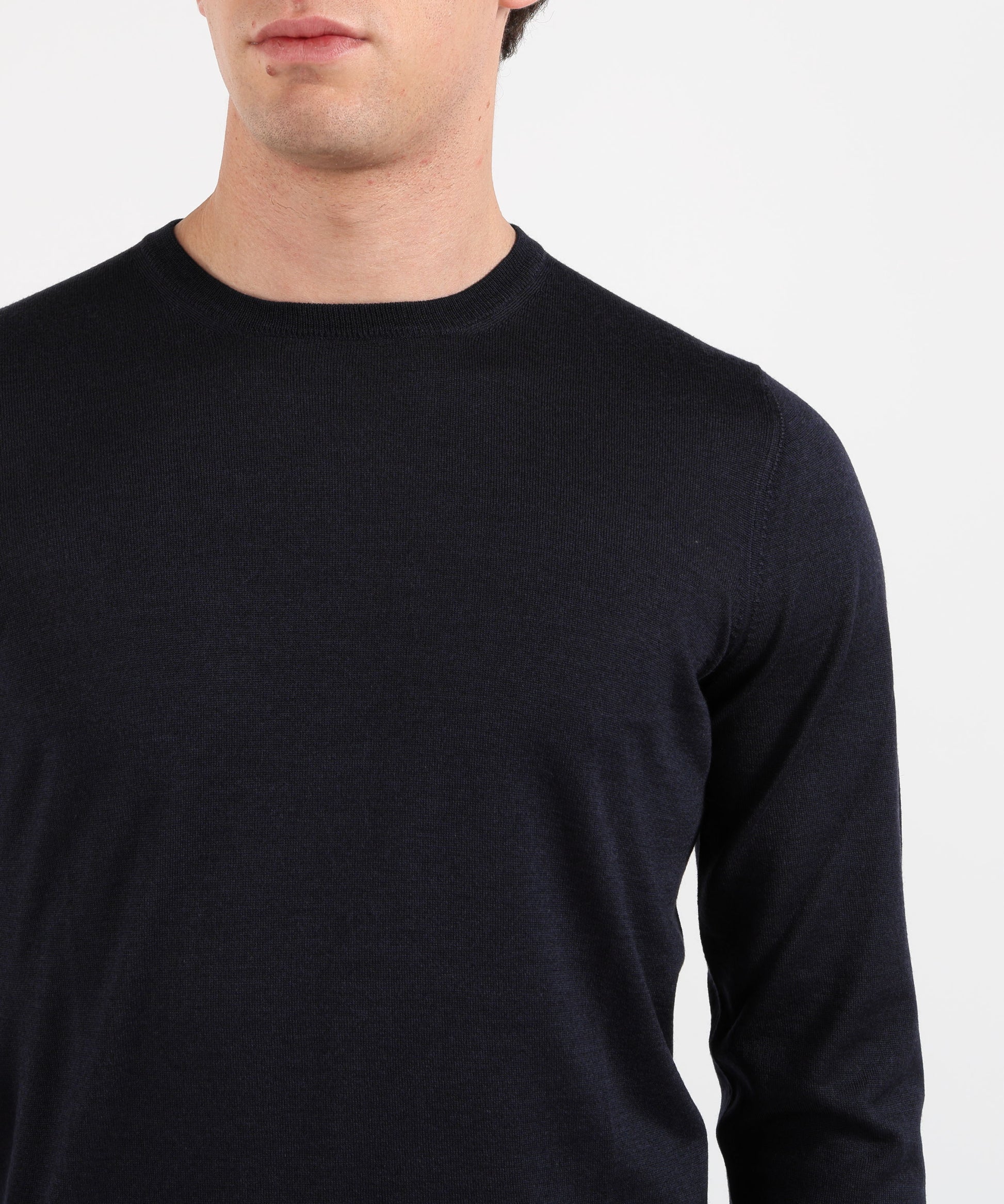Maglie GRAN SASSO Maglia Girocollo Manica Lunga con Finta Molla Nero | GRAN SASSO