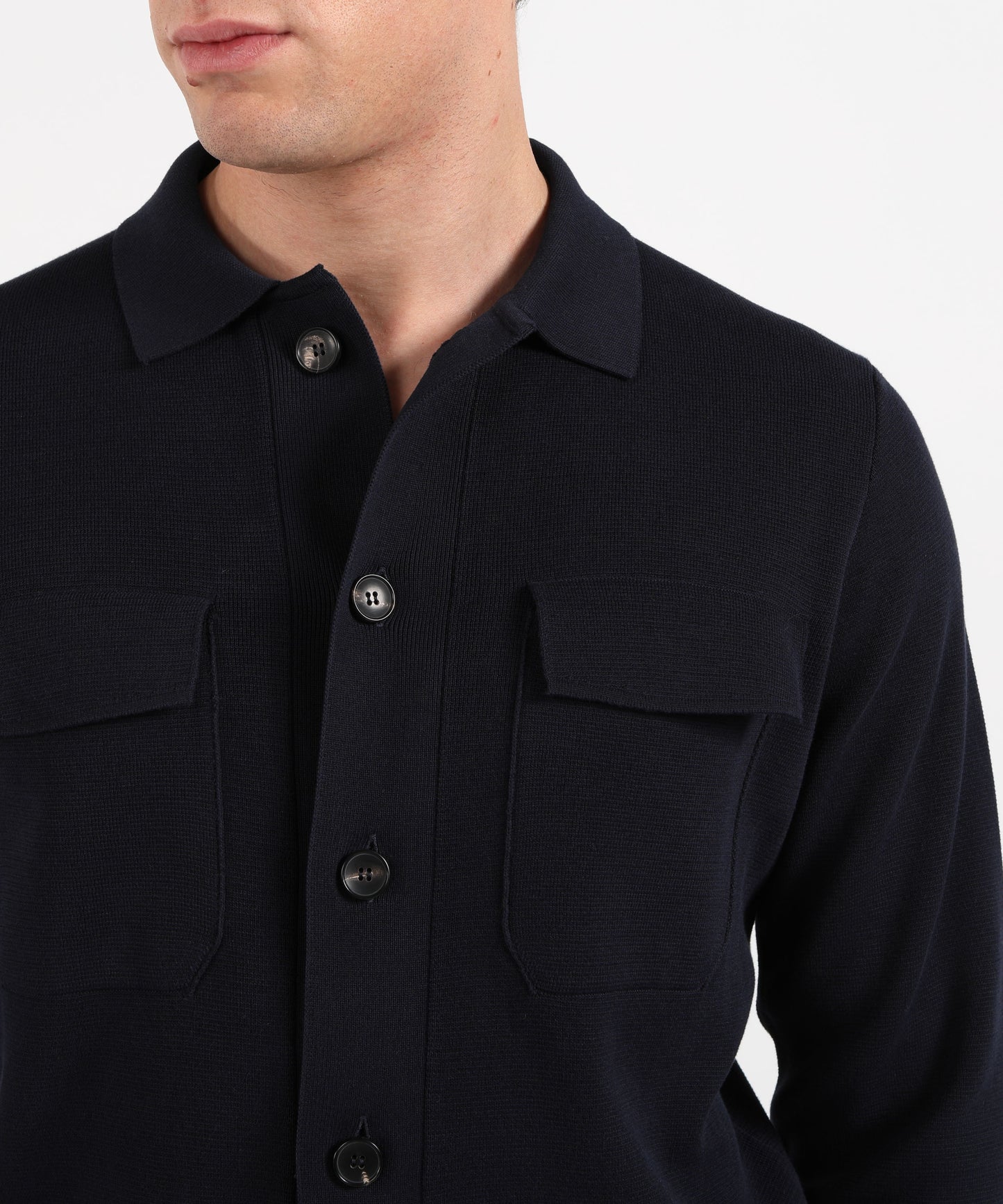 FILIPPO DE LAURENTIIS Crepe cotton blouson with double pockets