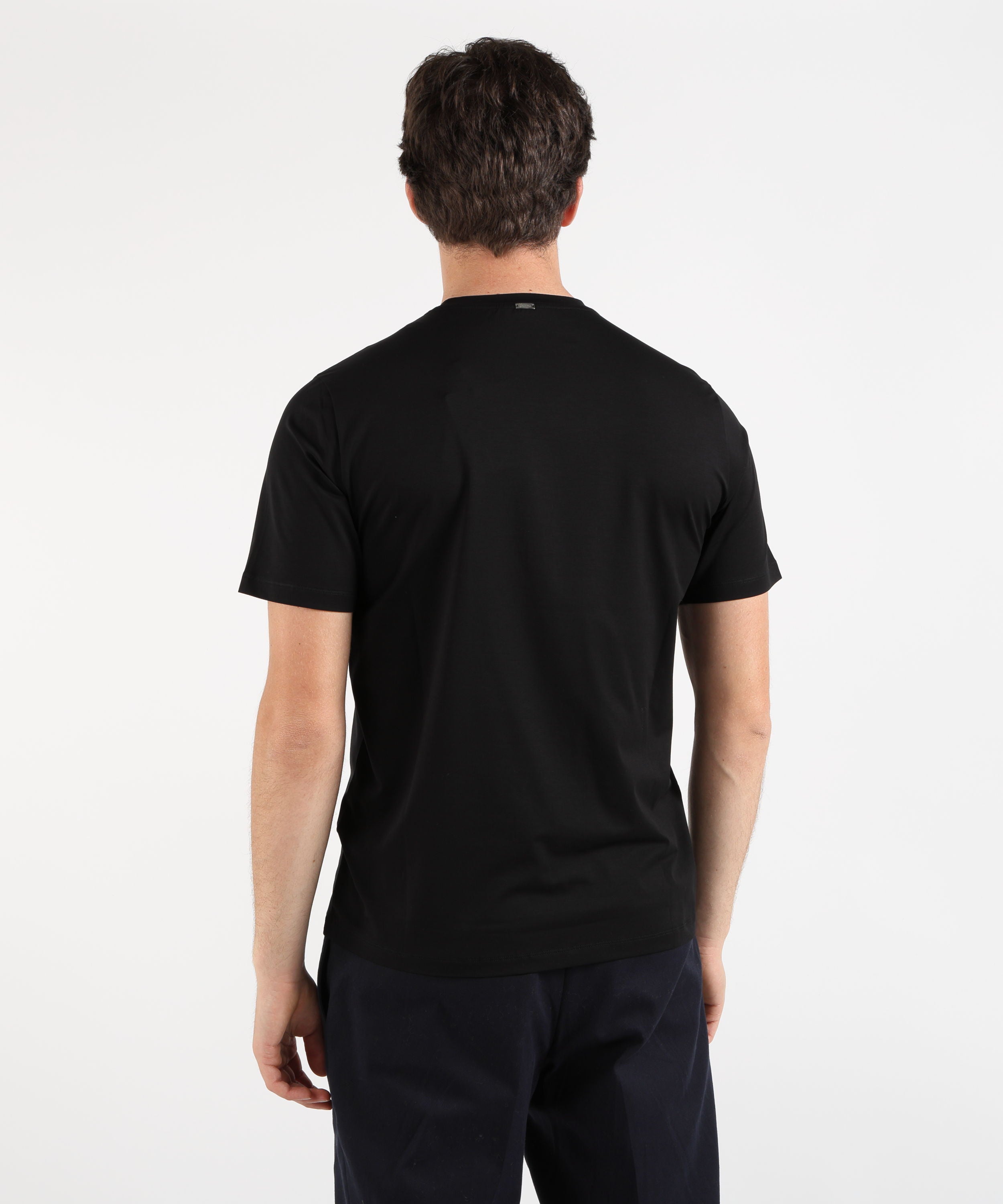 T-shirt HERNO T-SHIRT IN SUPERFINE COTTON STRETCH Nero | HERNO