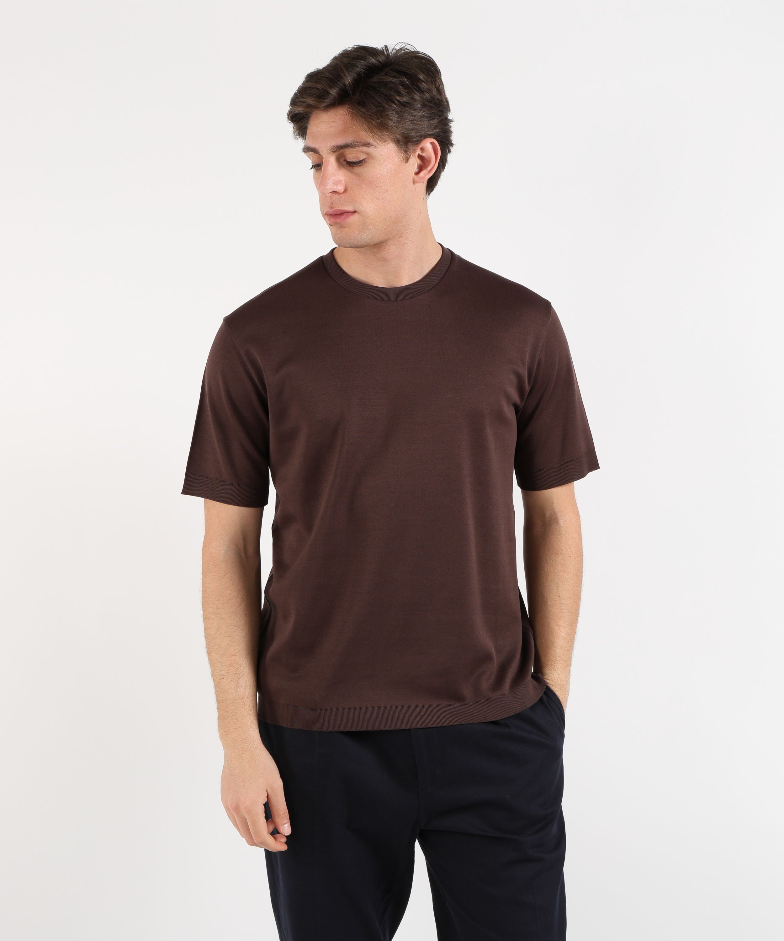 T-shirt HERNO T-shirt in jersey knit effect Moro | HERNO