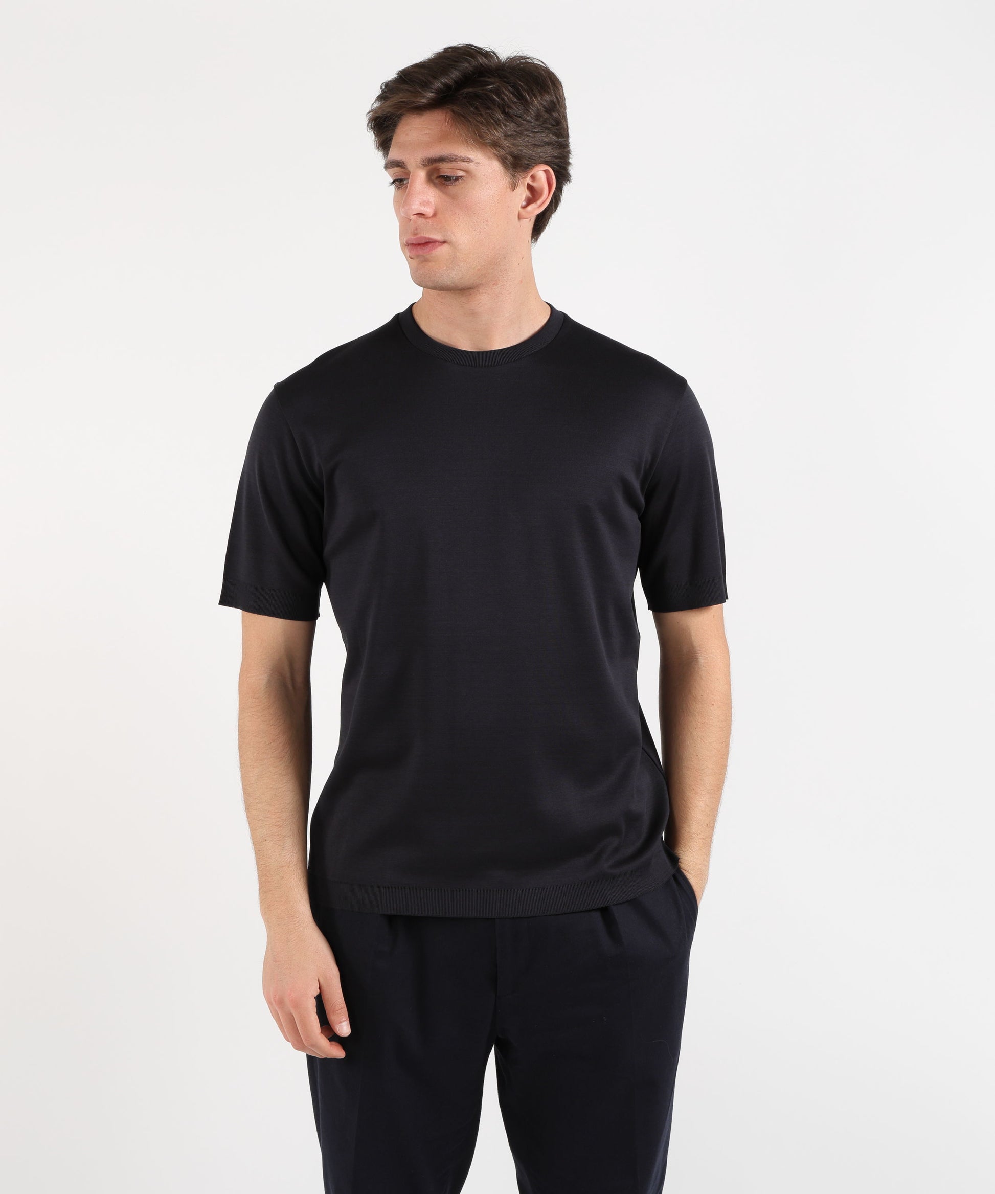 T-shirts HERNO Jersey-effect knit T-shirt Blu | HERNO