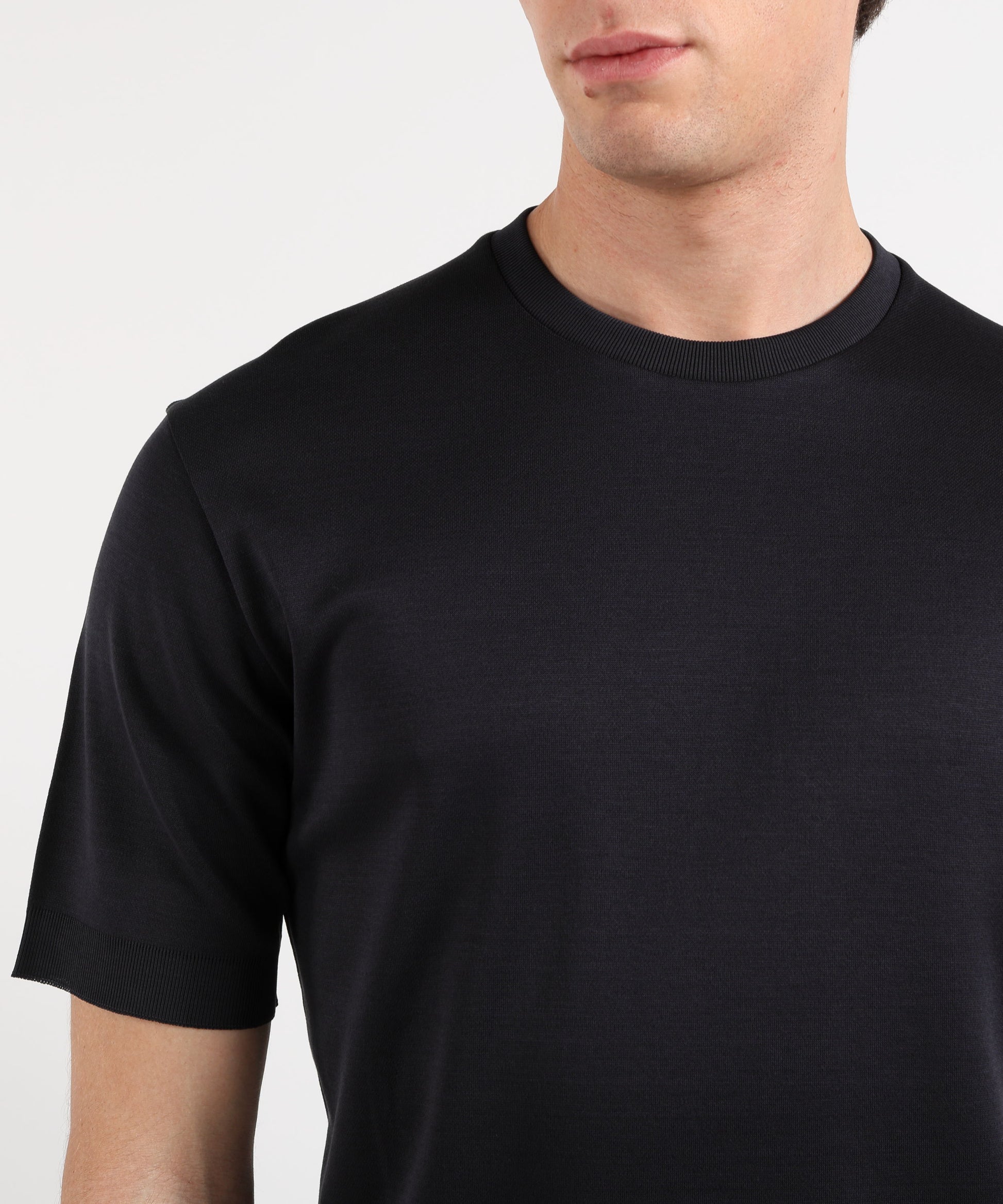 T-shirts HERNO Jersey-effect knit T-shirt Blu | HERNO