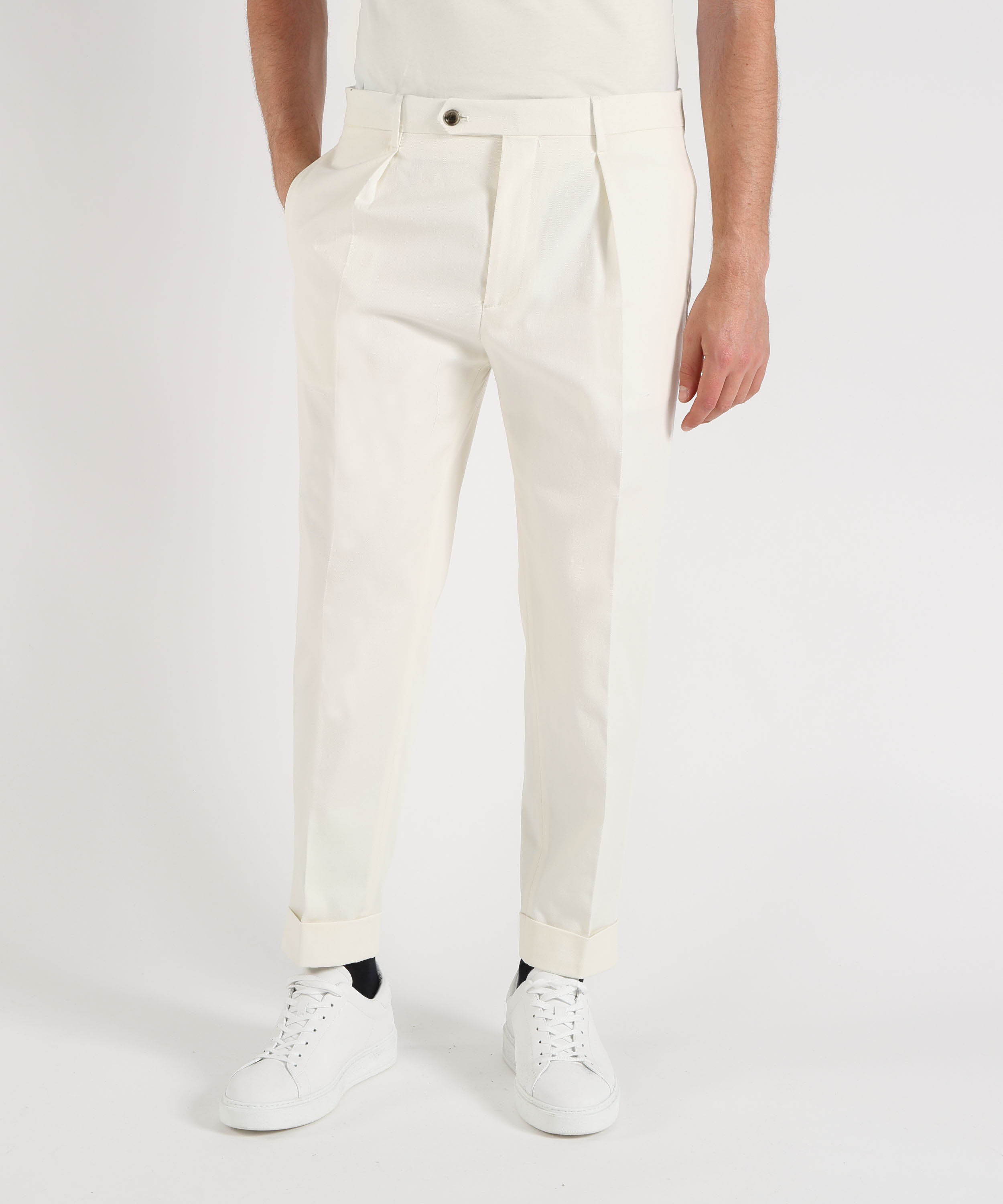 Trousers BERWICH Chiaia model chino trousers Bianco | BERWICH