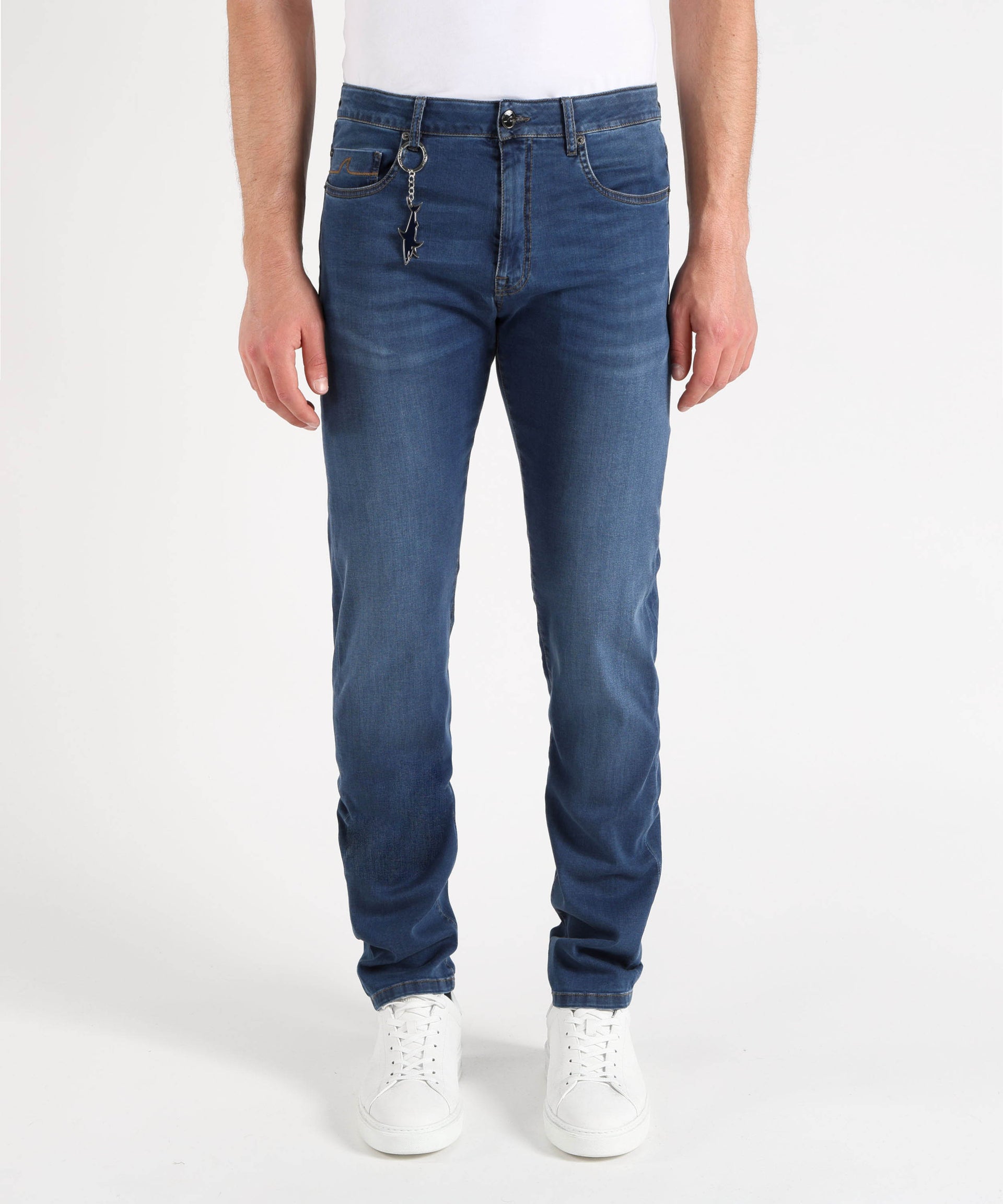 PAUL&SHARK Jeans Uomo Cinque Tasche in Denim Washed 7 Oz