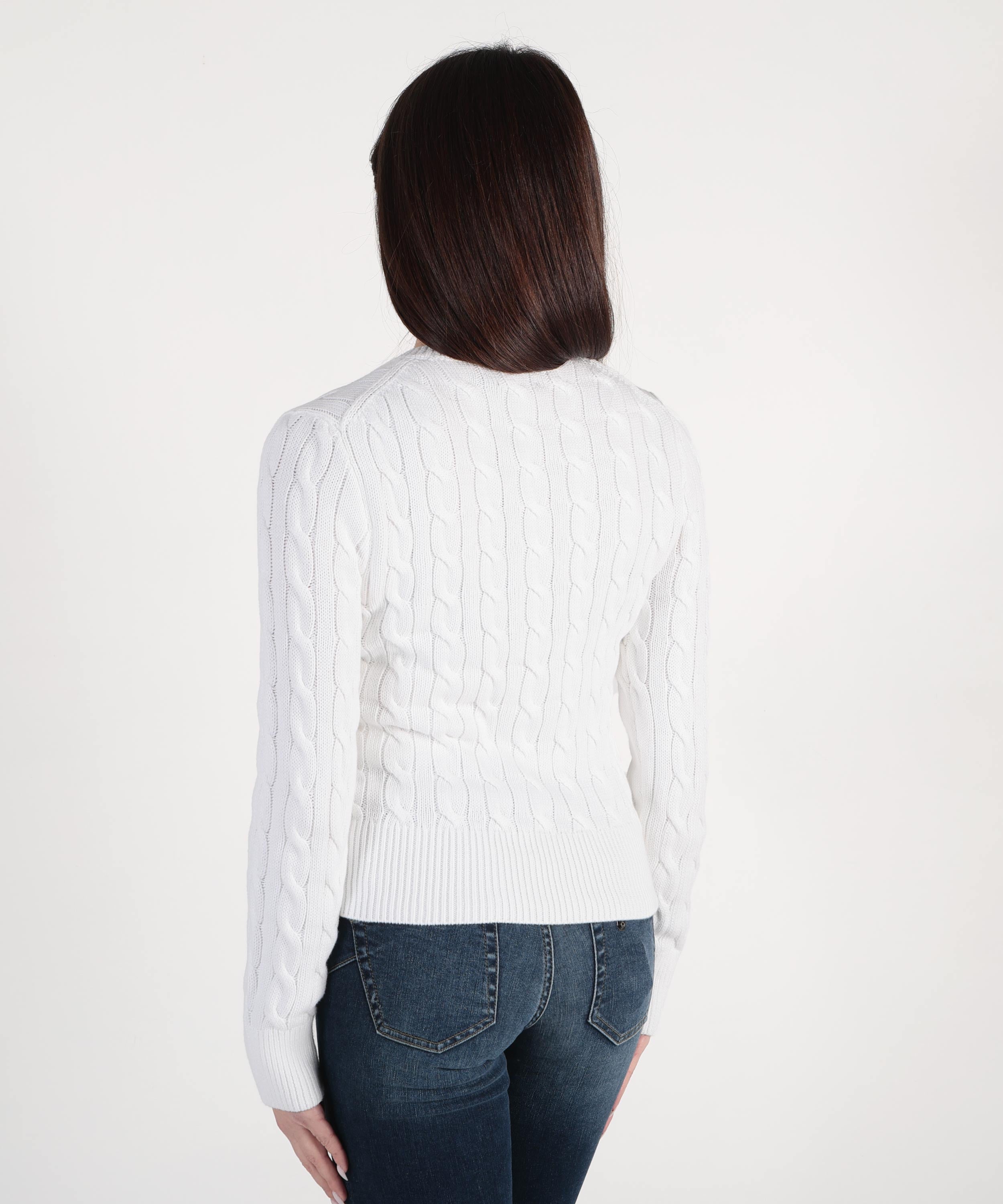 POLO RALPH LAUREN Cardigan a collo a treccia in cotone a maglia