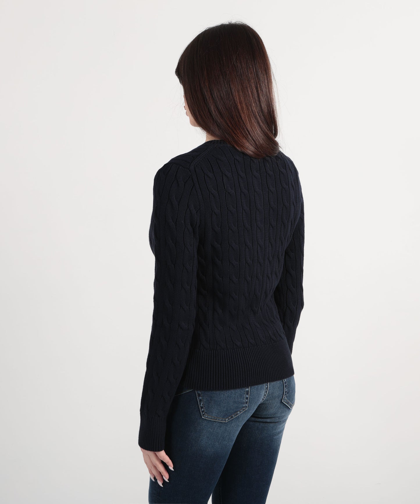 POLO RALPH LAUREN Cardigan a collo a treccia in cotone a maglia